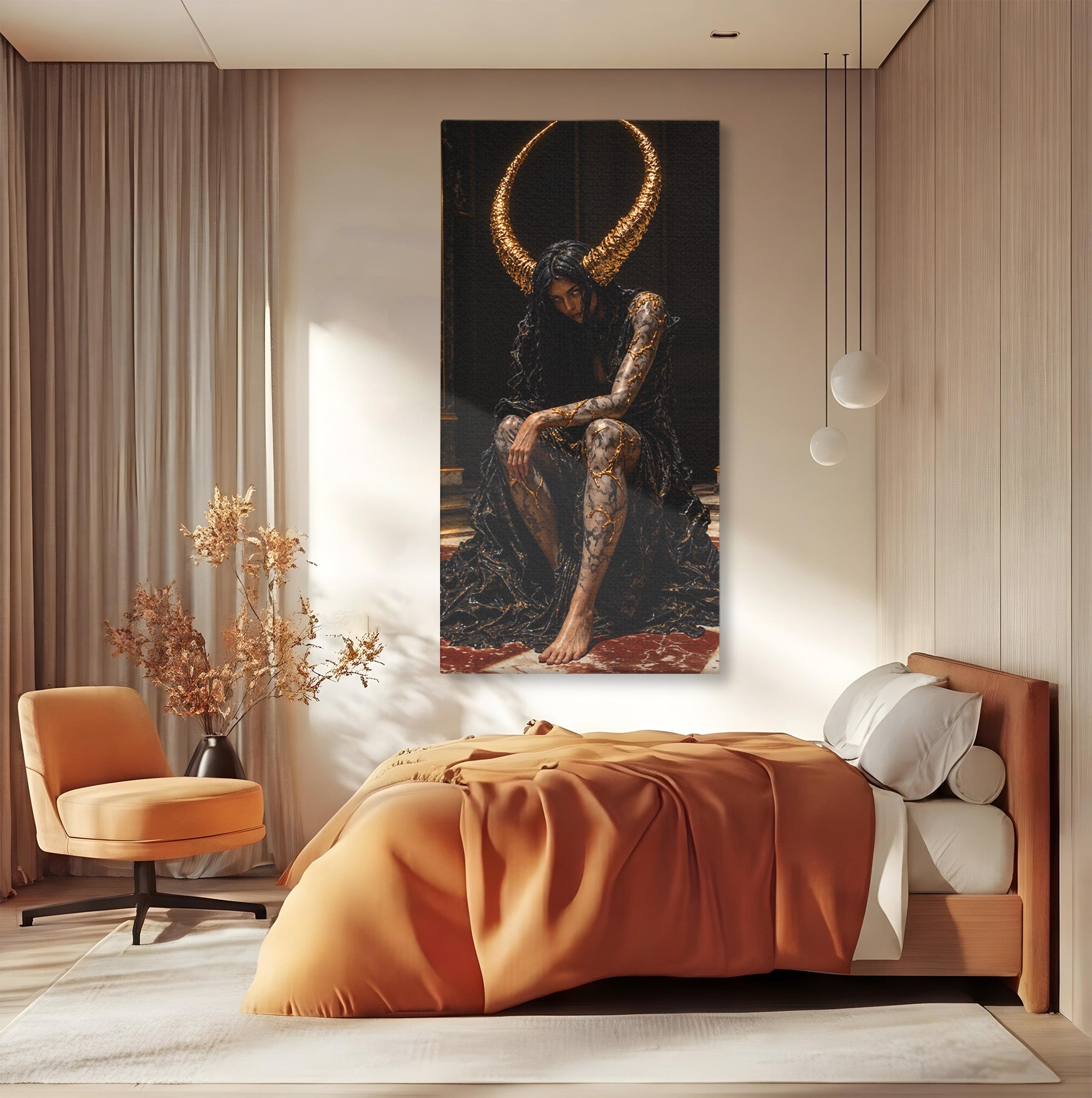 Tablou Canvas Premium LuxCanva® U1037, Regina Intunericului, Mistic, Putere,  Regina, Forta, Living, Culori Vibrante