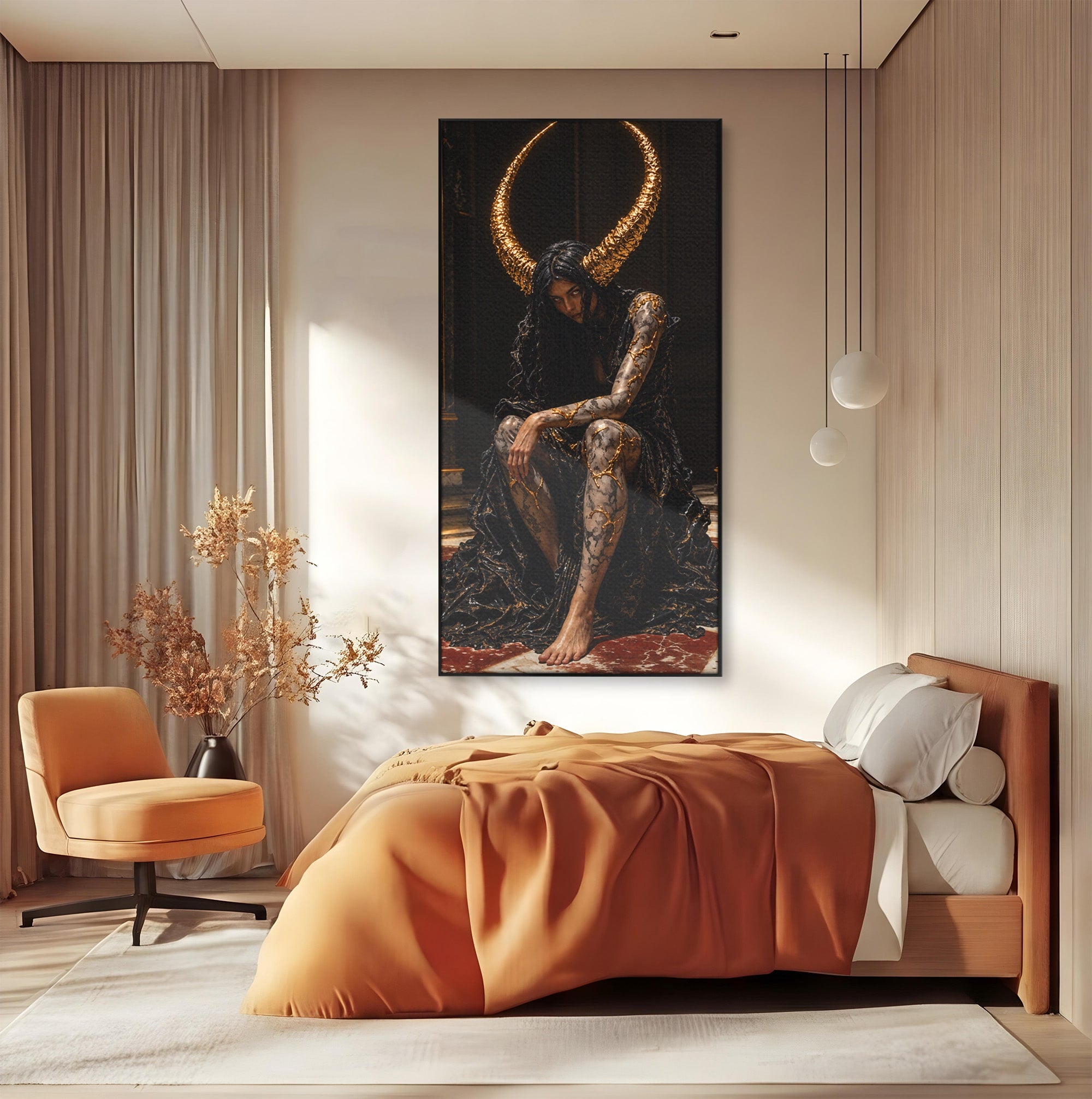 Tablou Canvas Premium LuxCanva® U1037, Regina Intunericului, Mistic, Putere,  Regina, Forta, Living, Culori Vibrante