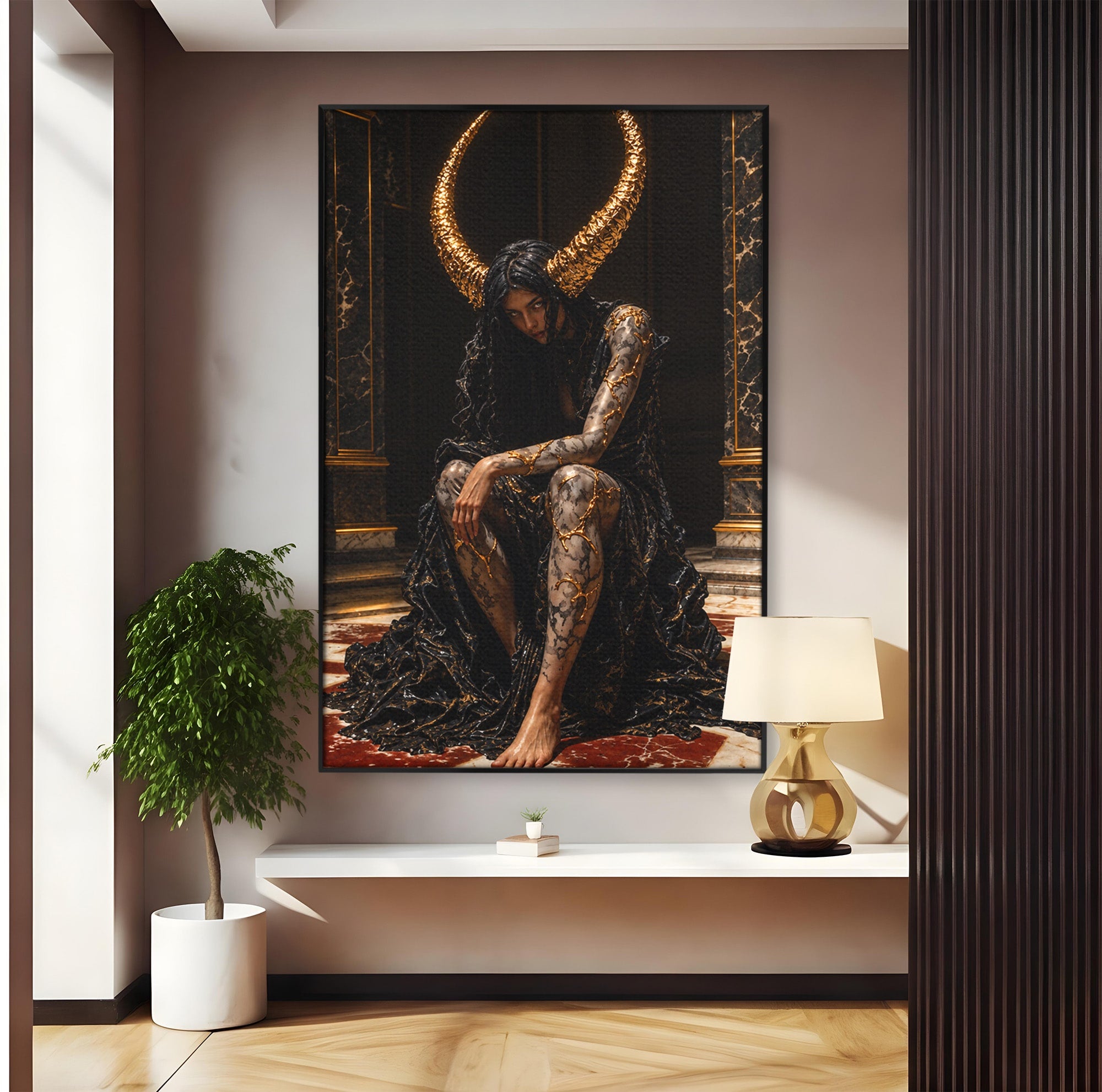 Tablou Canvas Premium LuxCanva® U1037, Regina Intunericului, Mistic, Putere,  Regina, Forta, Living, Culori Vibrante