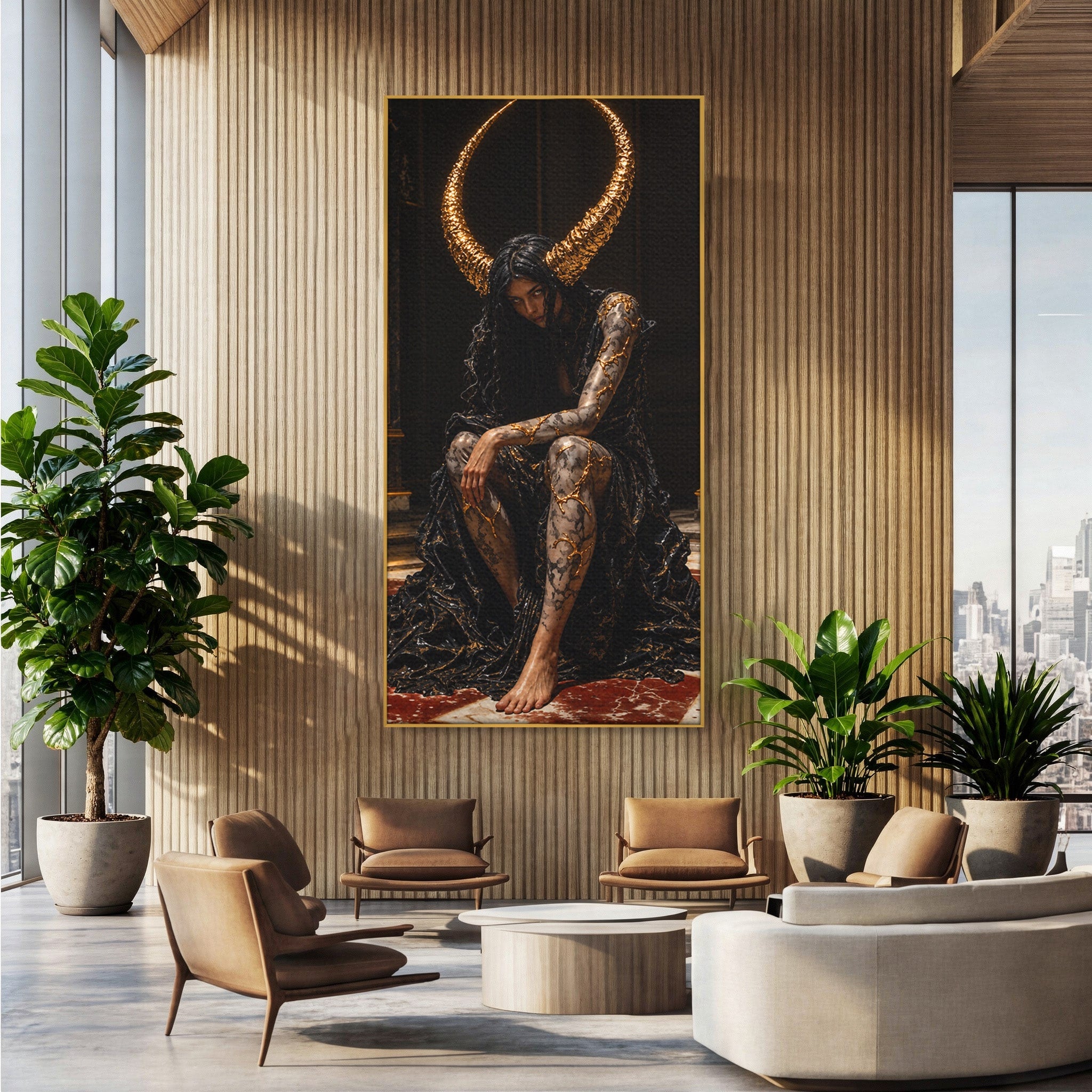 Tablou Canvas Premium LuxCanva® U1037, Regina Intunericului, Mistic, Putere,  Regina, Forta, Living, Culori Vibrante