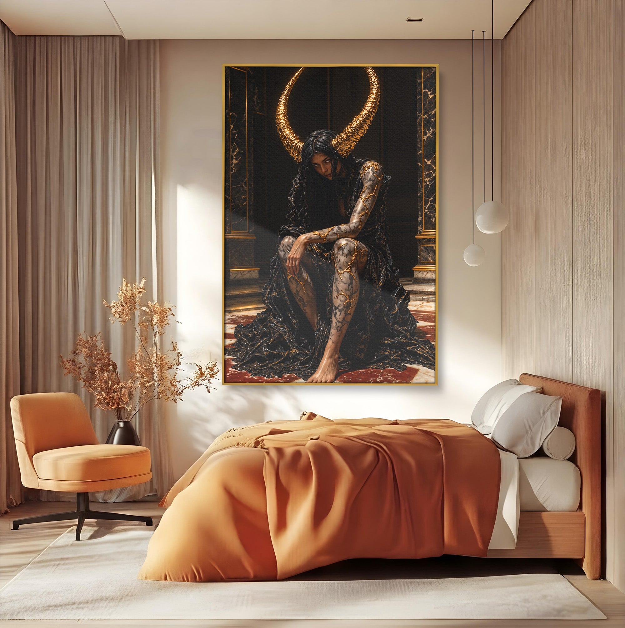 Tablou Canvas Premium LuxCanva® U1037, Regina Intunericului, Mistic, Putere,  Regina, Forta, Living, Culori Vibrante