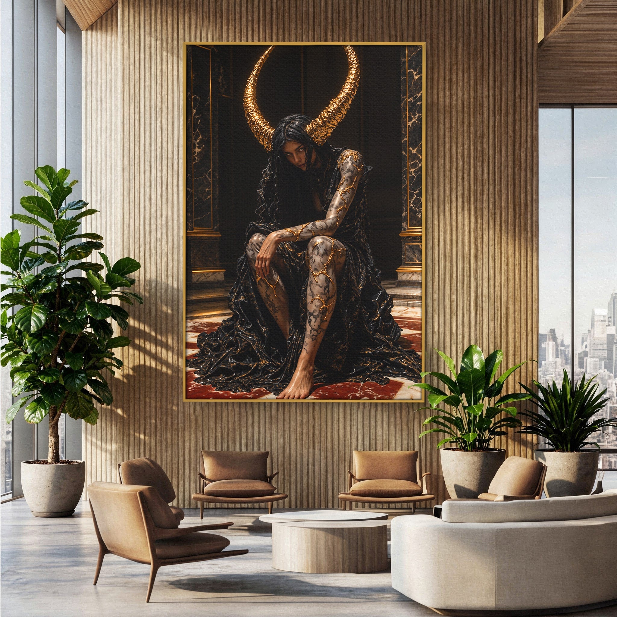Tablou Canvas Premium LuxCanva® U1037, Regina Intunericului, Mistic, Putere,  Regina, Forta, Living, Culori Vibrante
