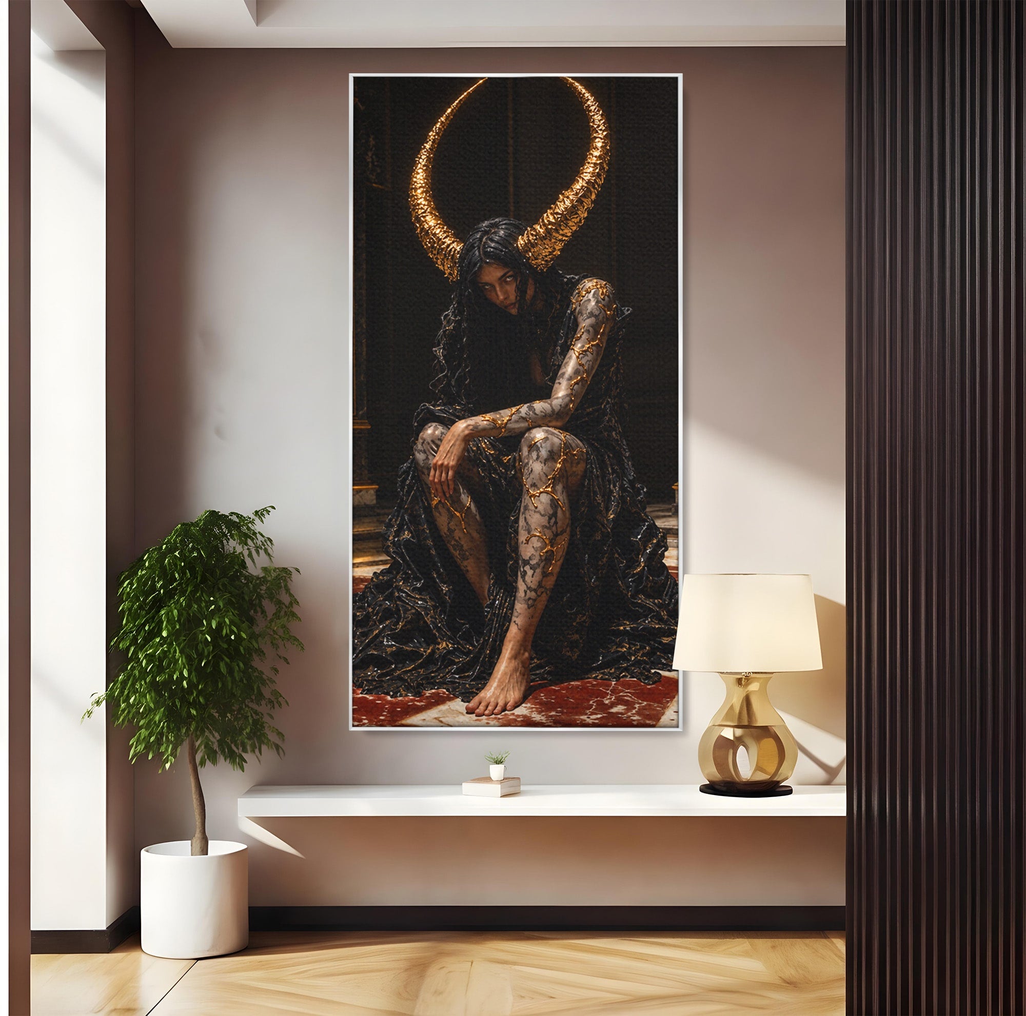 Tablou Canvas Premium LuxCanva® U1037, Regina Intunericului, Mistic, Putere,  Regina, Forta, Living, Culori Vibrante