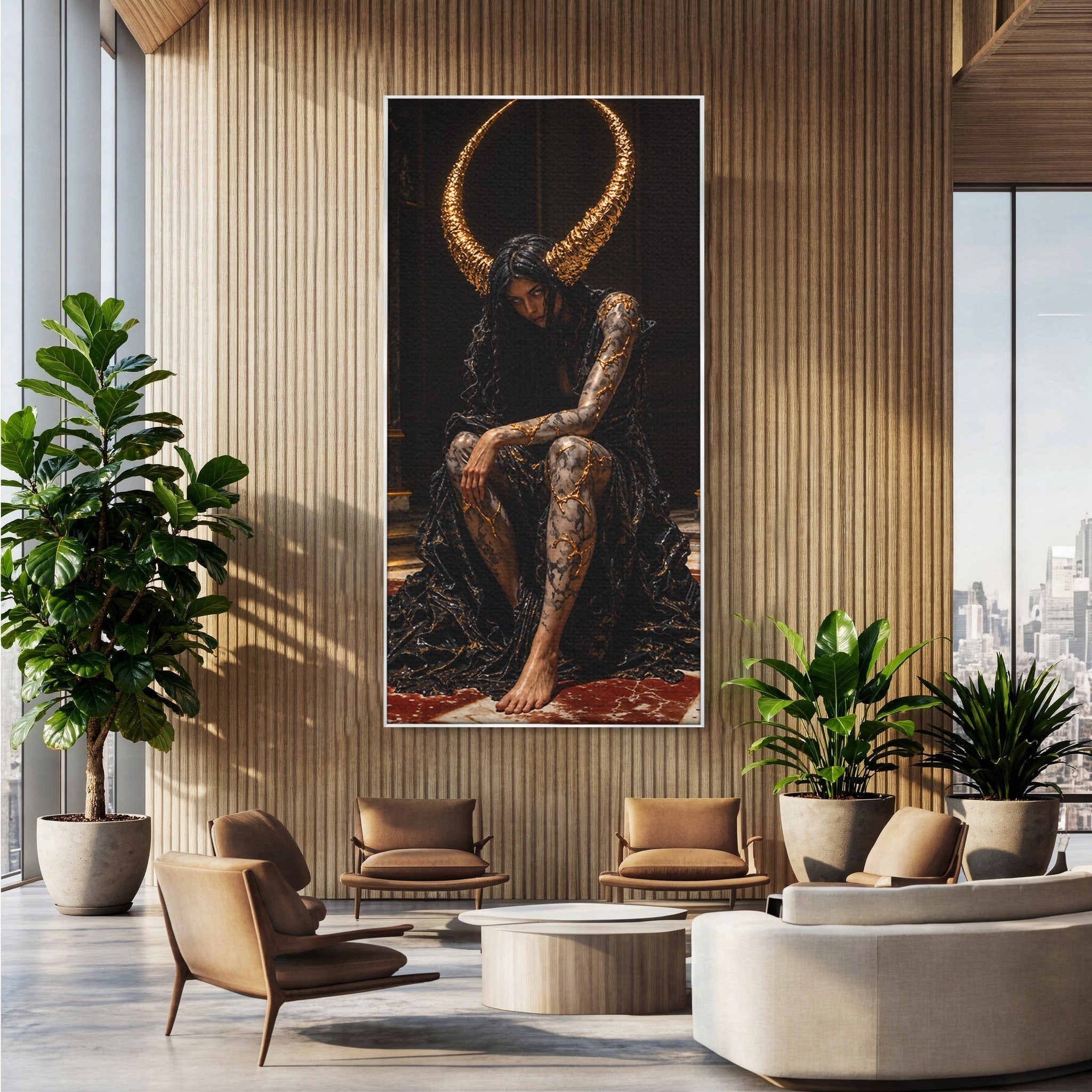 Tablou Canvas Premium LuxCanva® U1037, Regina Intunericului, Mistic, Putere,  Regina, Forta, Living, Culori Vibrante