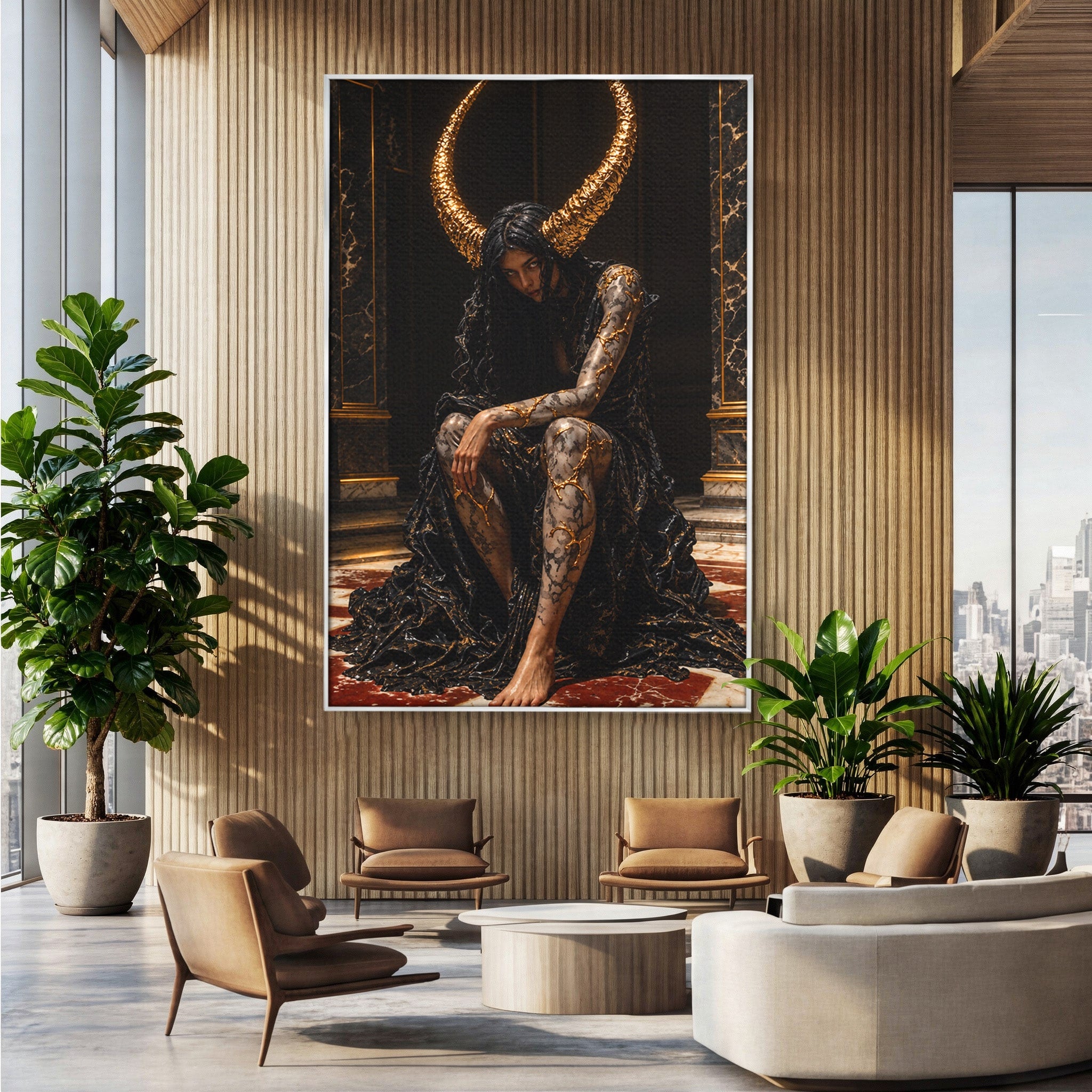 Tablou Canvas Premium LuxCanva® U1037, Regina Intunericului, Mistic, Putere,  Regina, Forta, Living, Culori Vibrante