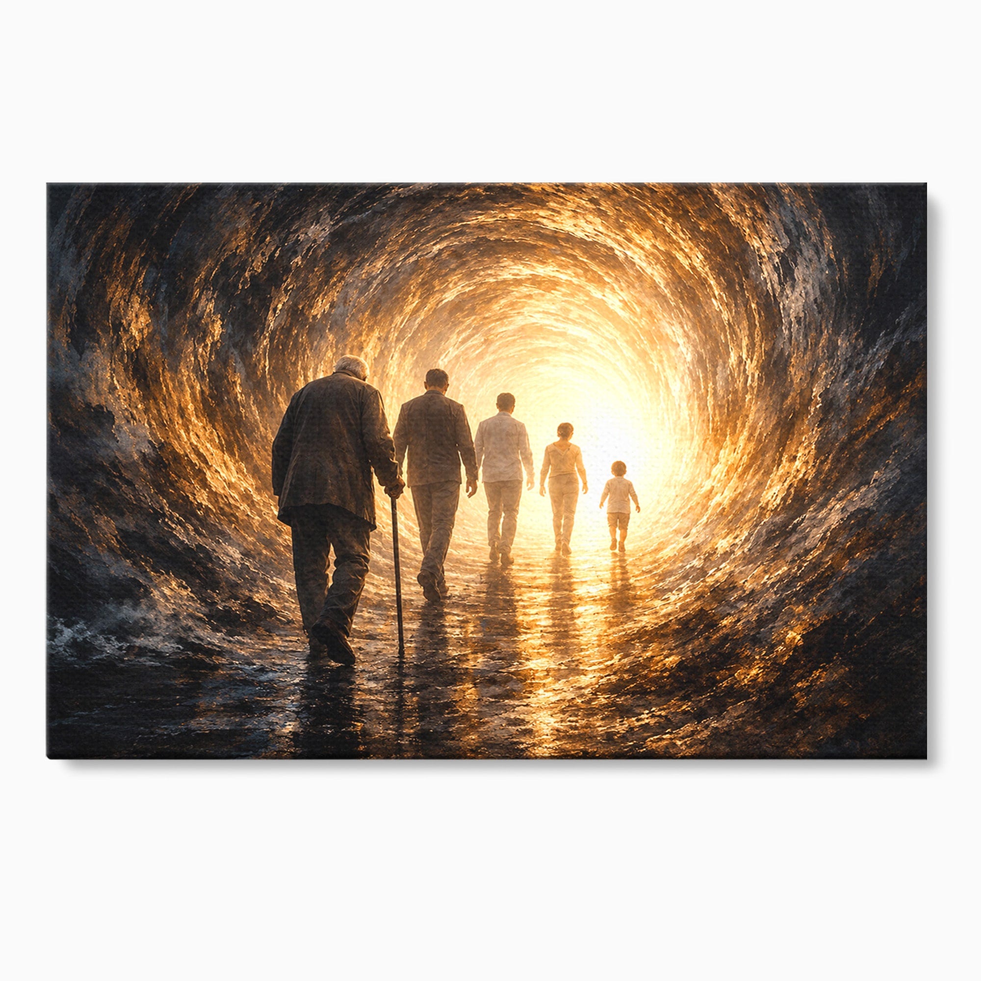 Tablou Canvas Premium LuxCanva® U1038, Calatoria Vietii, Tunel, Lumina, Familie, Viata, Reflectie, Living, Dormitor, Culori Vibrante