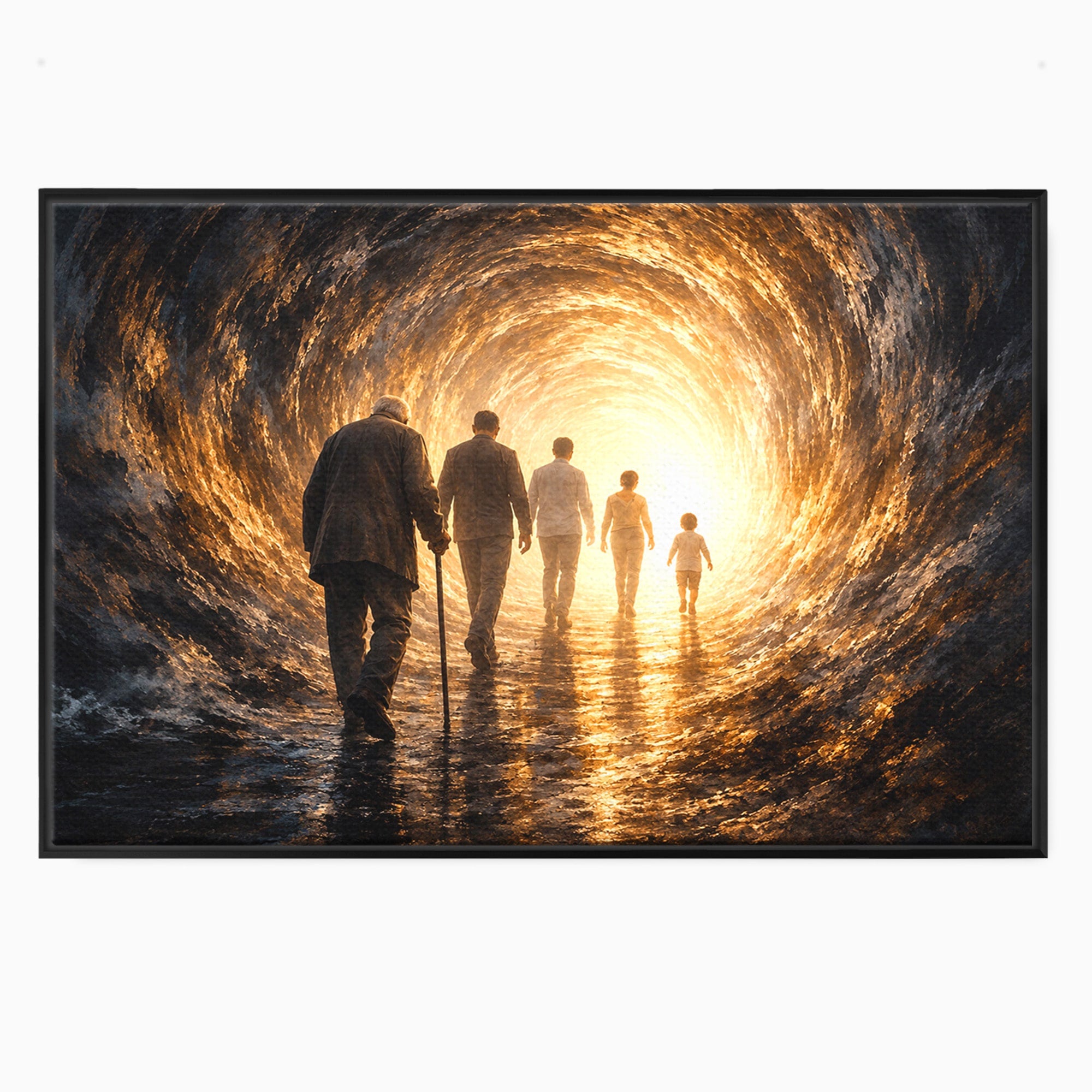 Tablou Canvas Premium LuxCanva® U1038, Calatoria Vietii, Tunel, Lumina, Familie, Viata, Reflectie, Living, Dormitor, Culori Vibrante