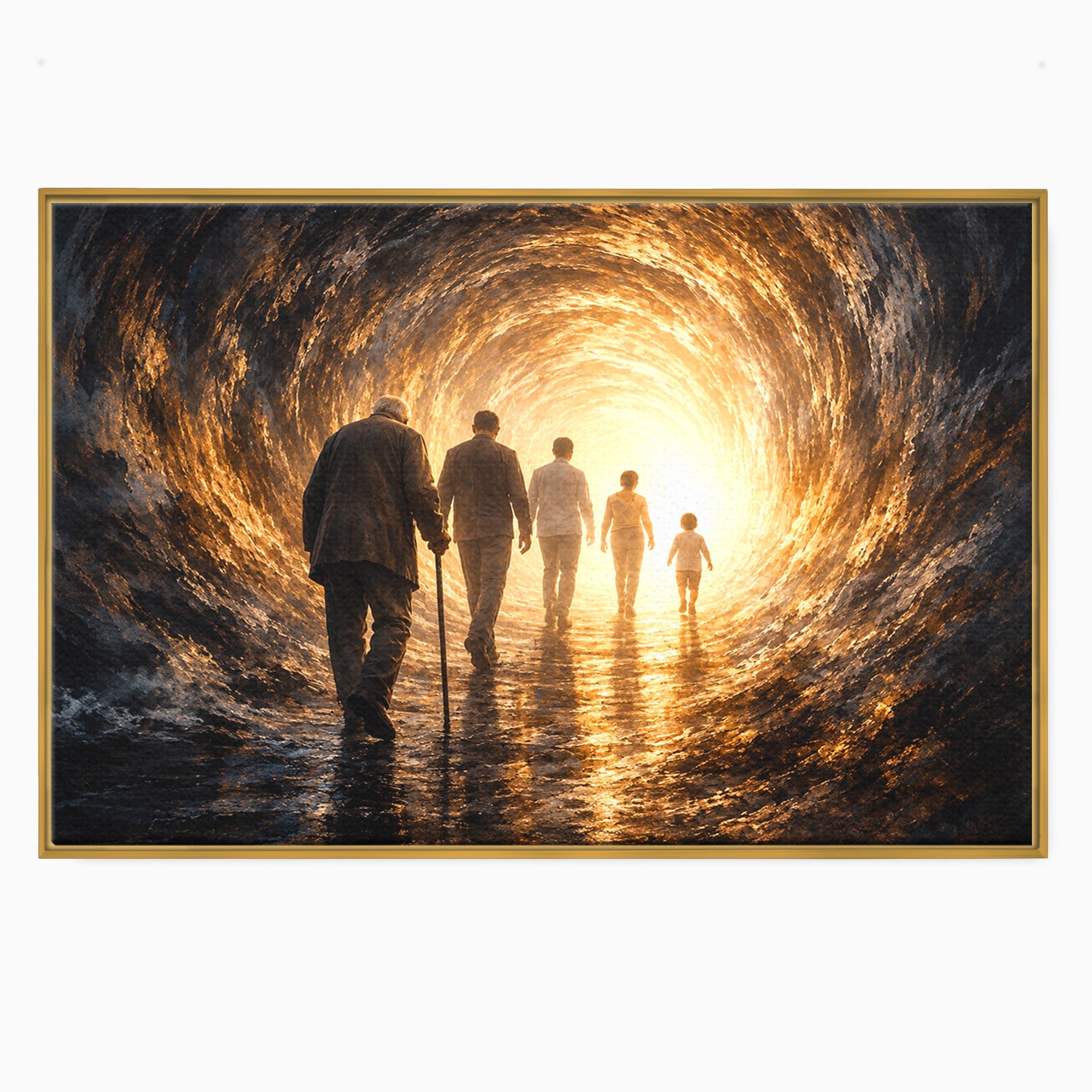 Tablou Canvas Premium LuxCanva® U1038, Calatoria Vietii, Tunel, Lumina, Familie, Viata, Reflectie, Living, Dormitor, Culori Vibrante