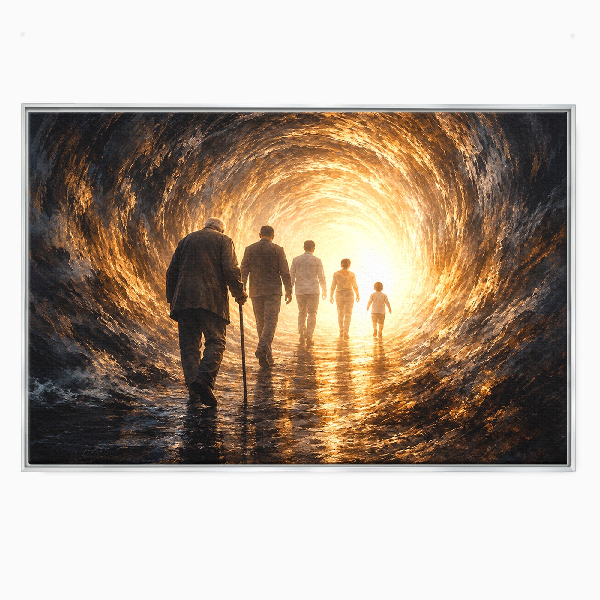 Tablou Canvas Premium LuxCanva® U1038, Calatoria Vietii, Tunel, Lumina, Familie, Viata, Reflectie, Living, Dormitor, Culori Vibrante