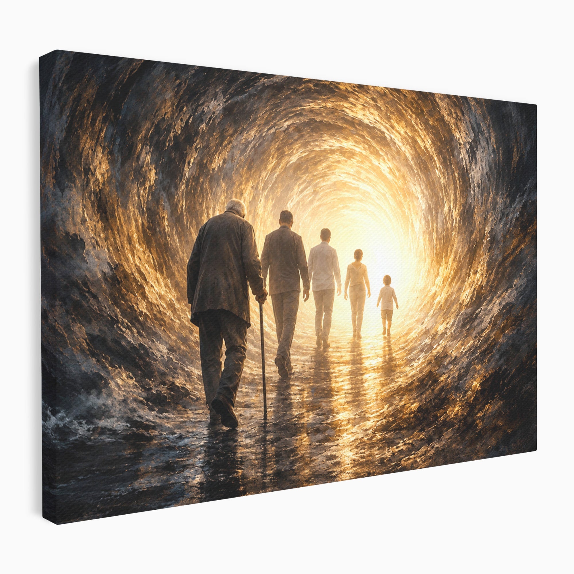 Tablou Canvas Premium LuxCanva® U1038, Calatoria Vietii, Tunel, Lumina, Familie, Viata, Reflectie, Living, Dormitor, Culori Vibrante