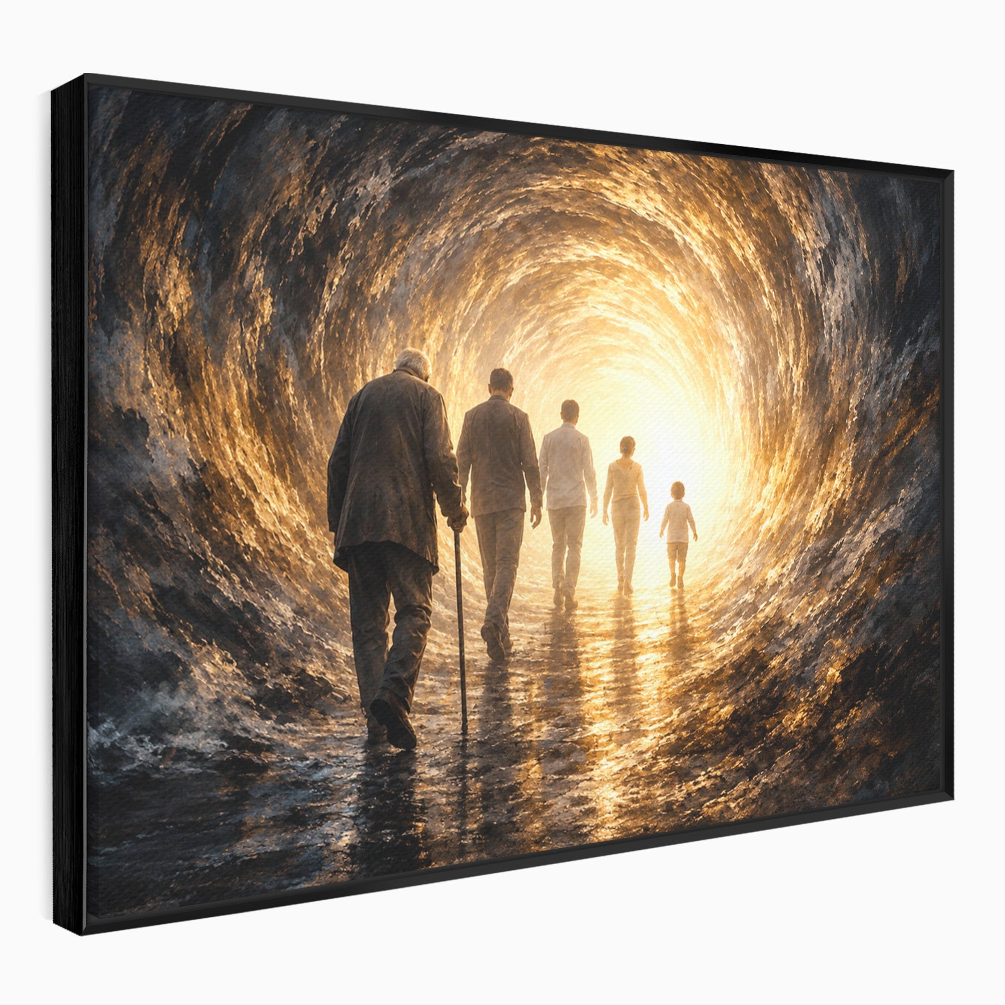 Tablou Canvas Premium LuxCanva® U1038, Calatoria Vietii, Tunel, Lumina, Familie, Viata, Reflectie, Living, Dormitor, Culori Vibrante