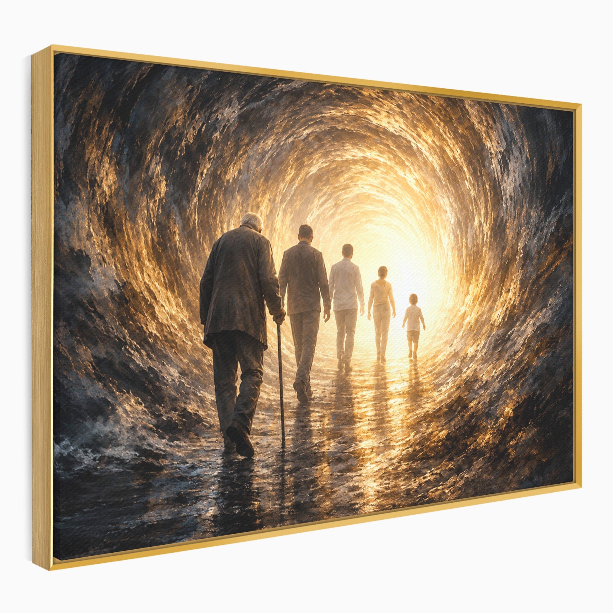 Tablou Canvas Premium LuxCanva® U1038, Calatoria Vietii, Tunel, Lumina, Familie, Viata, Reflectie, Living, Dormitor, Culori Vibrante