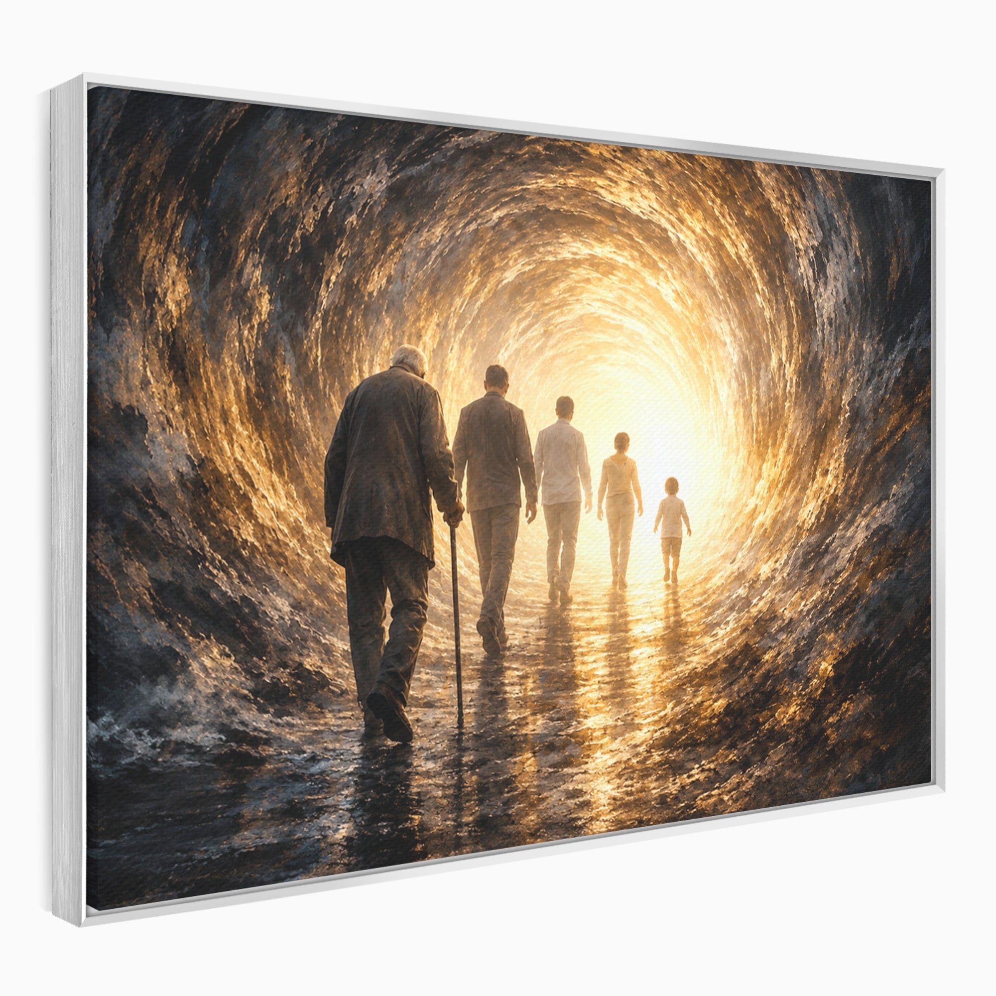 Tablou Canvas Premium LuxCanva® U1038, Calatoria Vietii, Tunel, Lumina, Familie, Viata, Reflectie, Living, Dormitor, Culori Vibrante