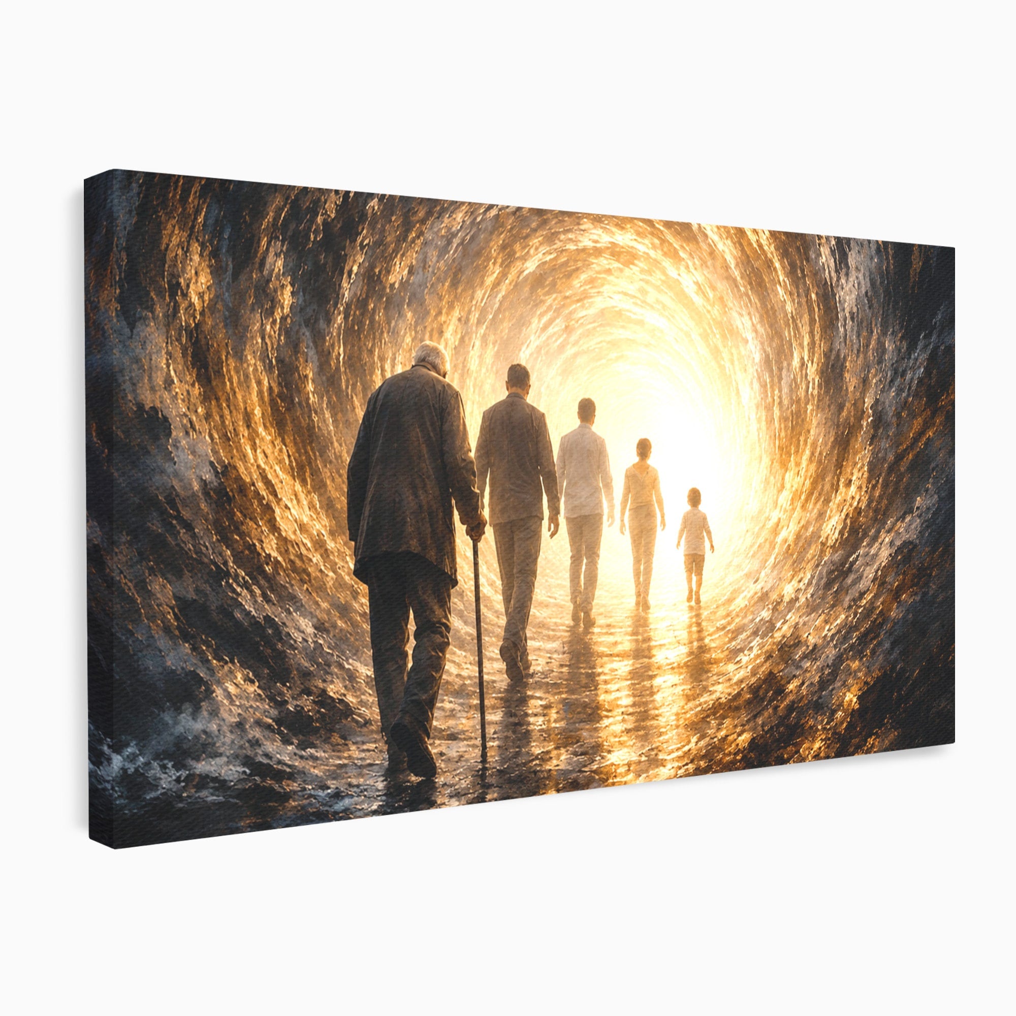 Tablou Canvas Premium LuxCanva® U1038, Calatoria Vietii, Tunel, Lumina, Familie, Viata, Reflectie, Living, Dormitor, Culori Vibrante