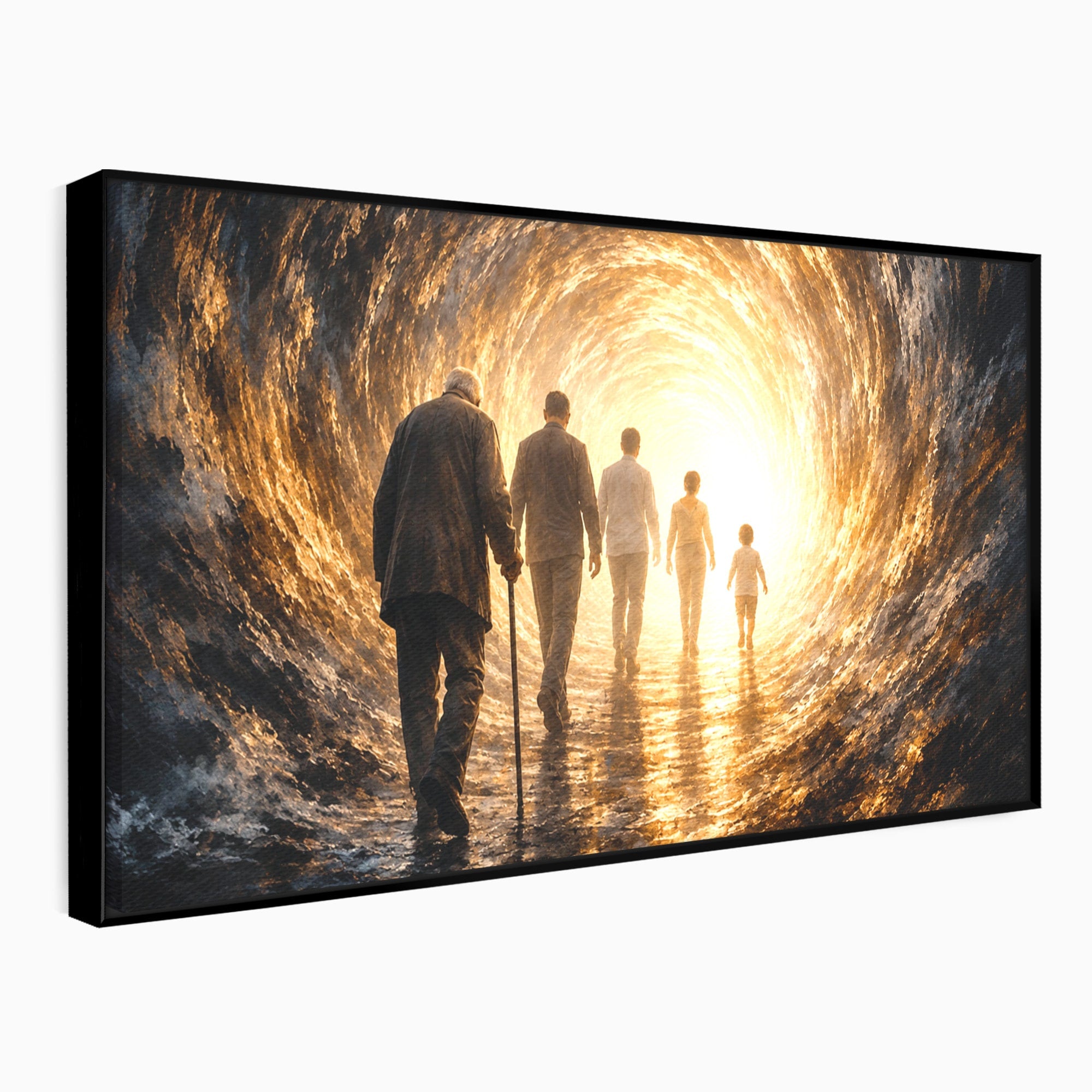Tablou Canvas Premium LuxCanva® U1038, Calatoria Vietii, Tunel, Lumina, Familie, Viata, Reflectie, Living, Dormitor, Culori Vibrante
