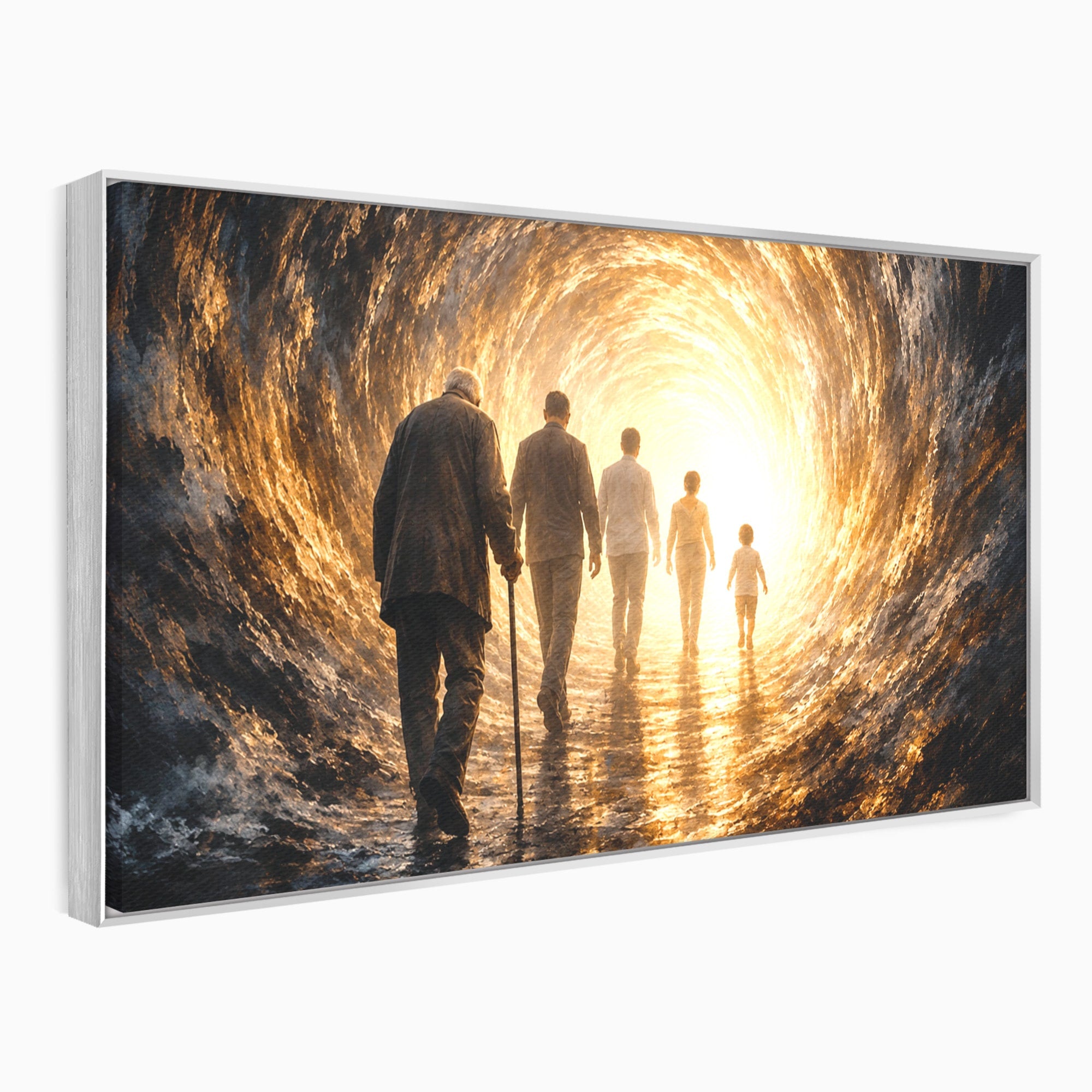 Tablou Canvas Premium LuxCanva® U1038, Calatoria Vietii, Tunel, Lumina, Familie, Viata, Reflectie, Living, Dormitor, Culori Vibrante