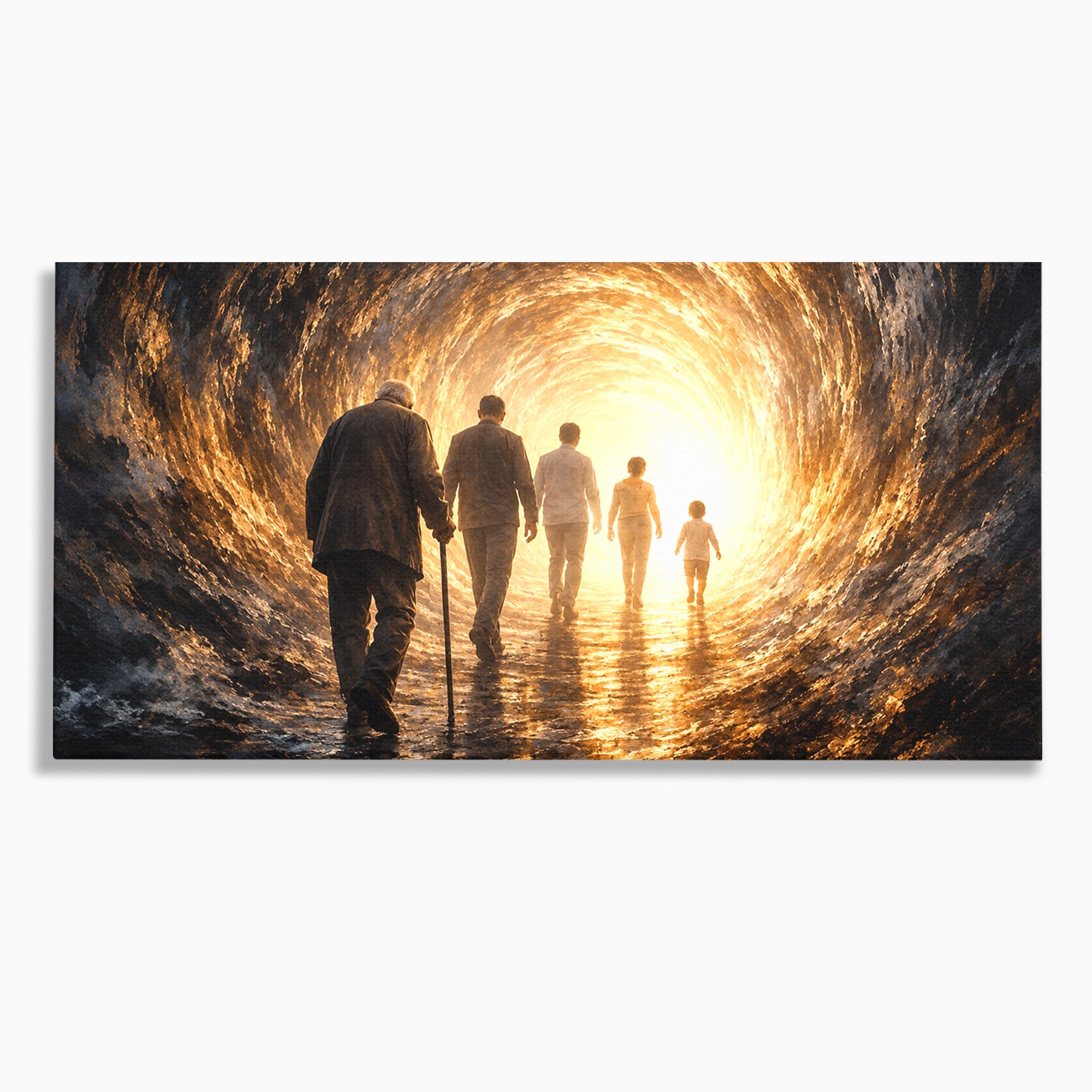Tablou Canvas Premium LuxCanva® U1038, Calatoria Vietii, Tunel, Lumina, Familie, Viata, Reflectie, Living, Dormitor, Culori Vibrante