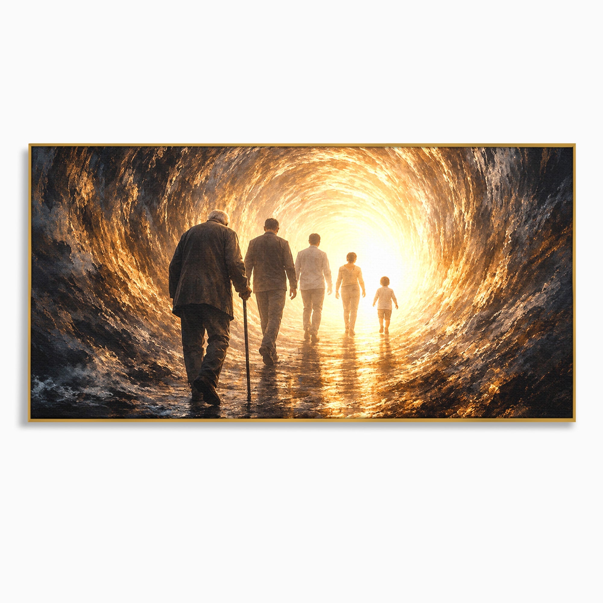 Tablou Canvas Premium LuxCanva® U1038, Calatoria Vietii, Tunel, Lumina, Familie, Viata, Reflectie, Living, Dormitor, Culori Vibrante
