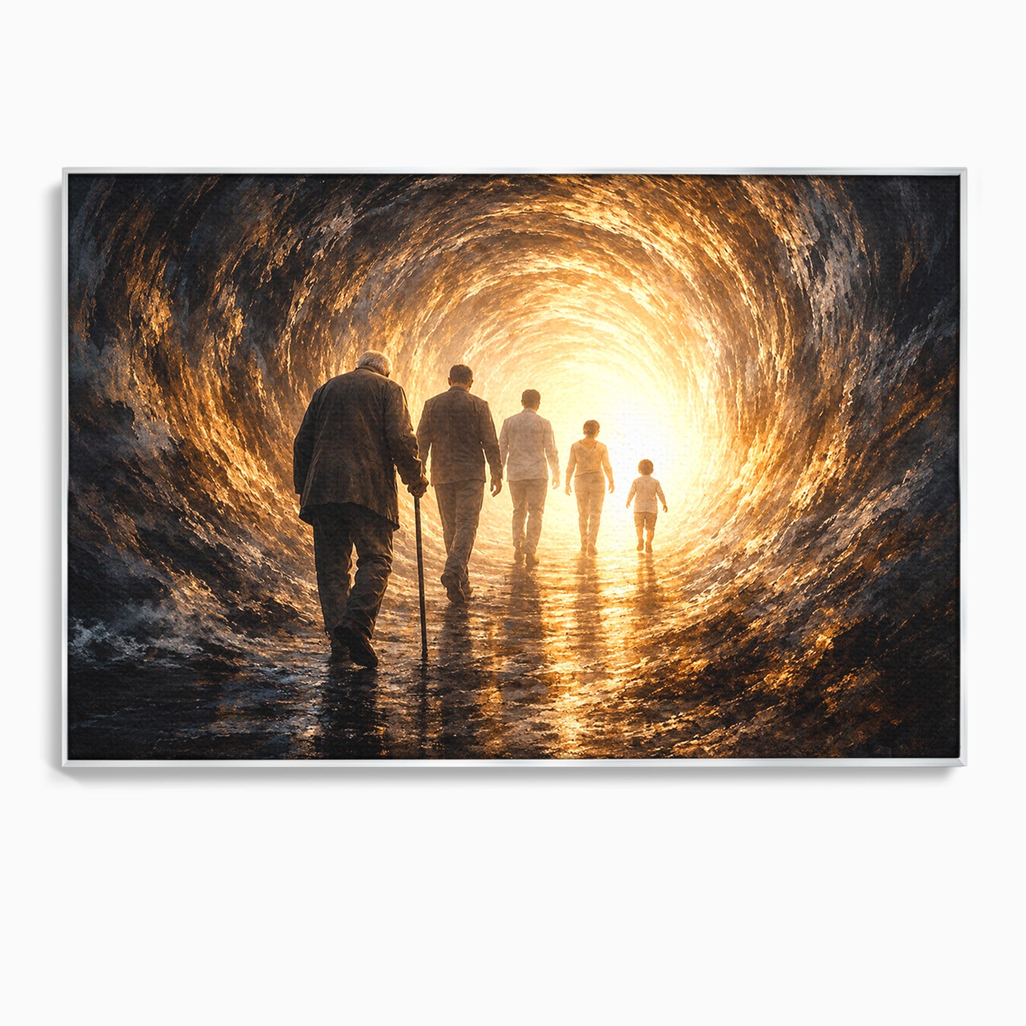 Tablou Canvas Premium LuxCanva® U1038, Calatoria Vietii, Tunel, Lumina, Familie, Viata, Reflectie, Living, Dormitor, Culori Vibrante