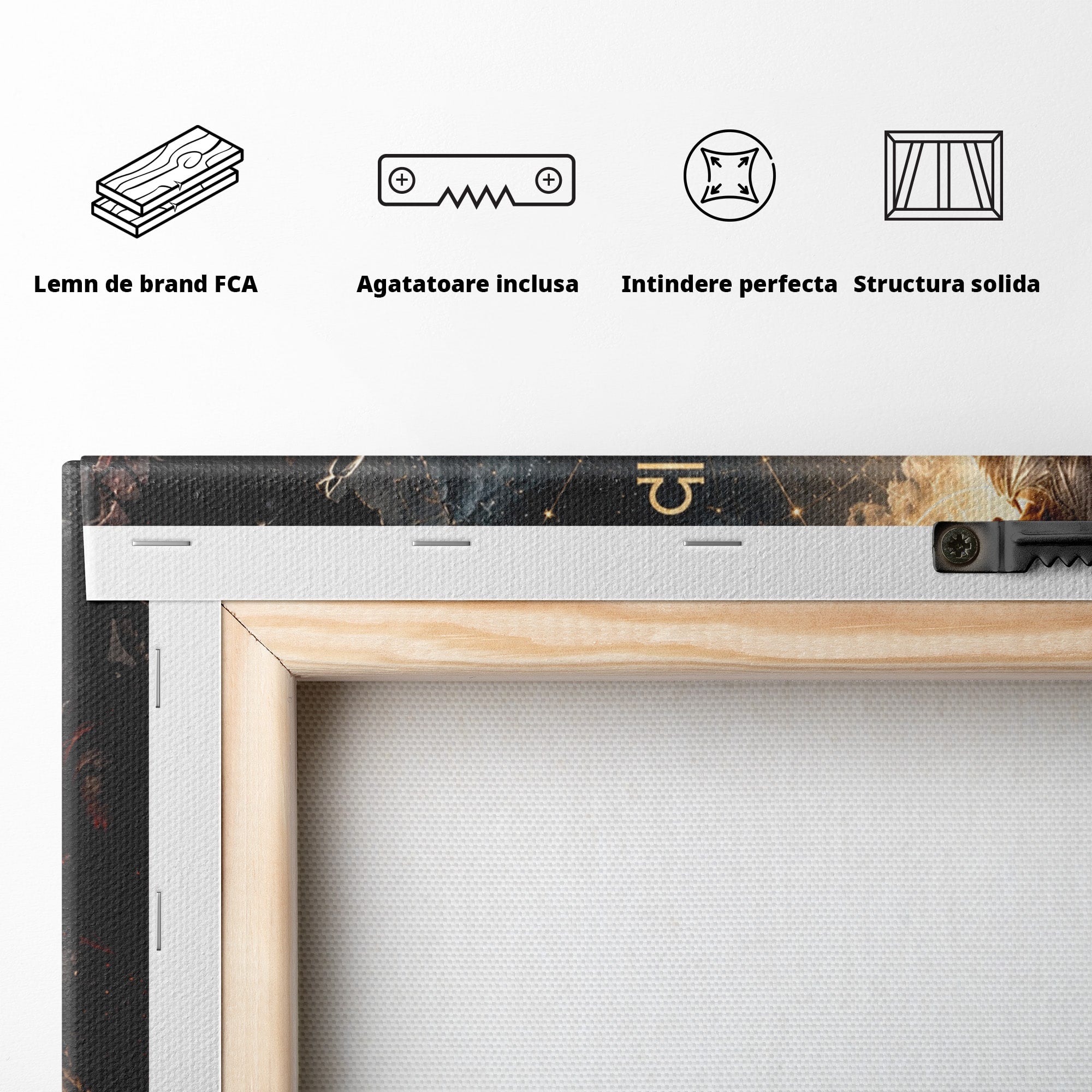 Tablou Canvas Premium LuxCanva® U1039, Armonia Universala, Inger, Demon, Balanta, Cer, Living, Culori Vibrante