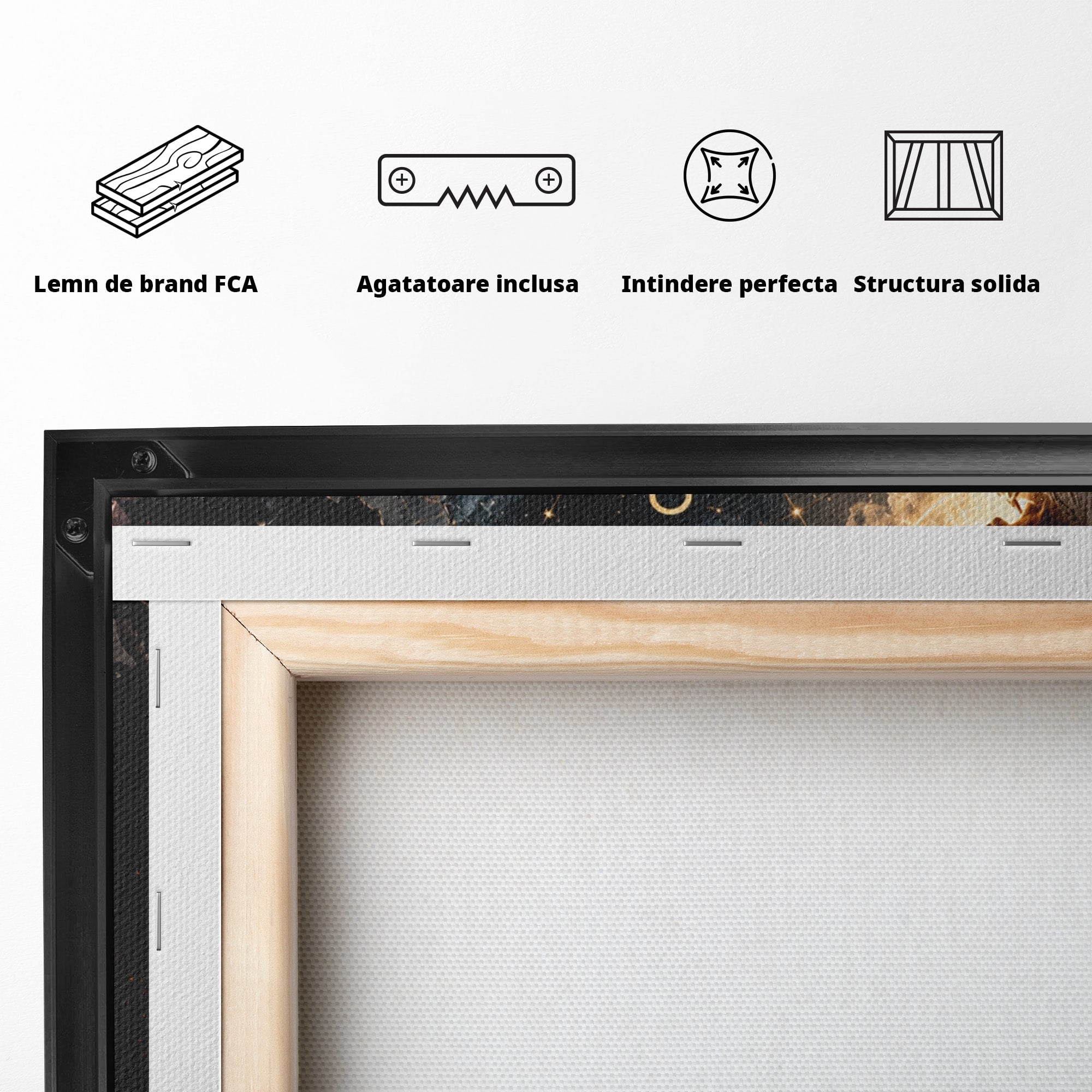 Tablou Canvas Premium LuxCanva® U1039, Armonia Universala, Inger, Demon, Balanta, Cer, Living, Culori Vibrante