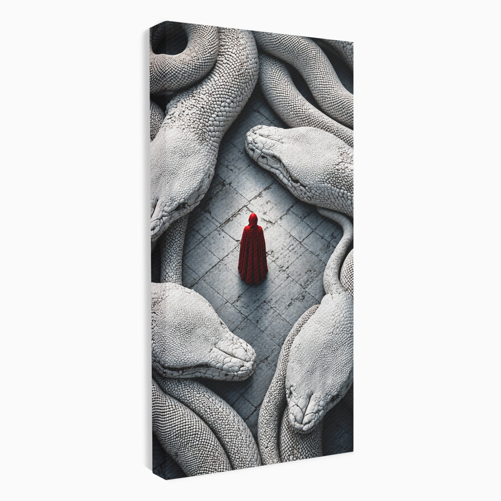 Tablou Canvas Premium LuxCanva® U1043, Misterul Serpilor Uriasi, Figura Umana, Fantazie, Serpi, Mister, Dormitor, Culori Vibrante