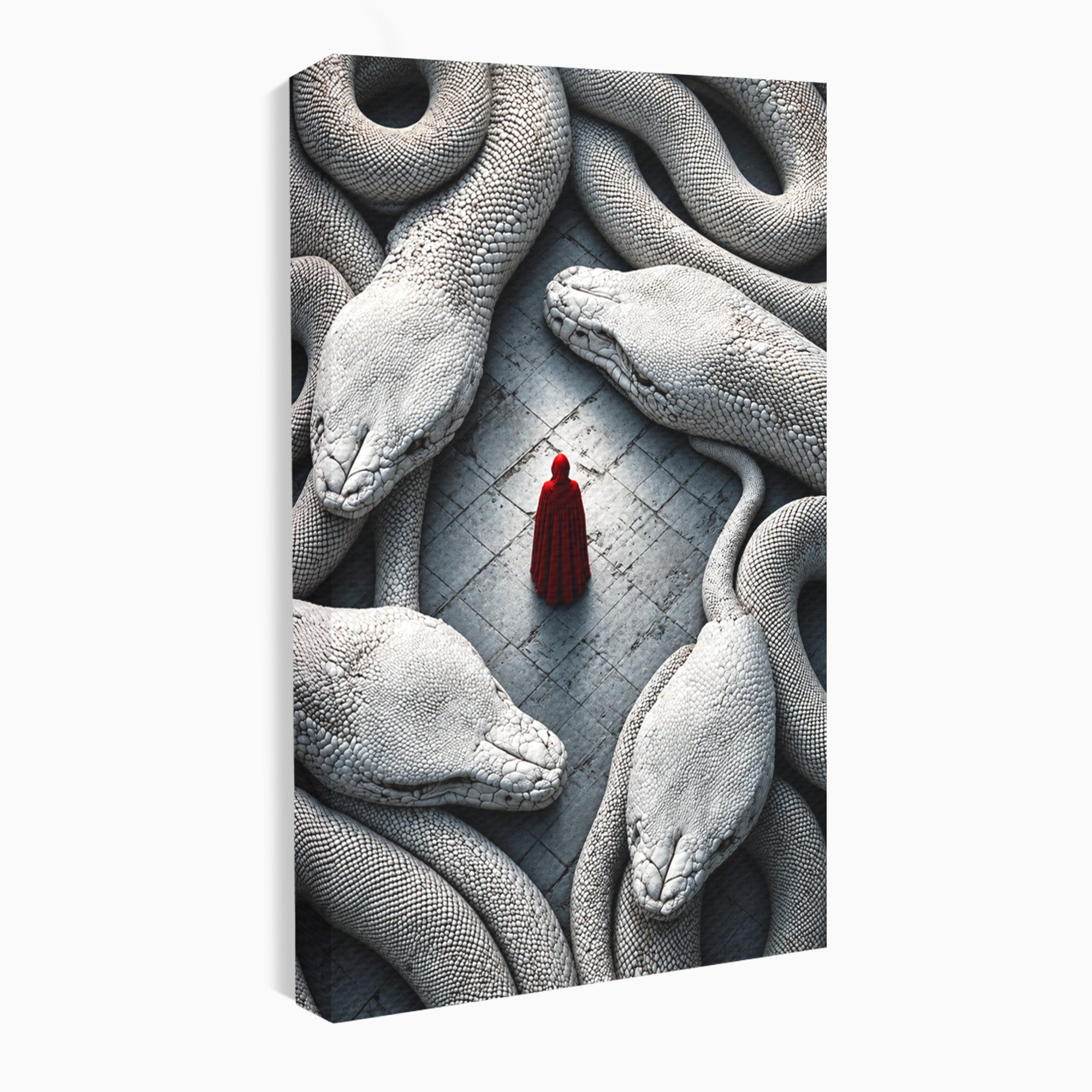 Tablou Canvas Premium LuxCanva® U1043, Misterul Serpilor Uriasi, Figura Umana, Fantazie, Serpi, Mister, Dormitor, Culori Vibrante