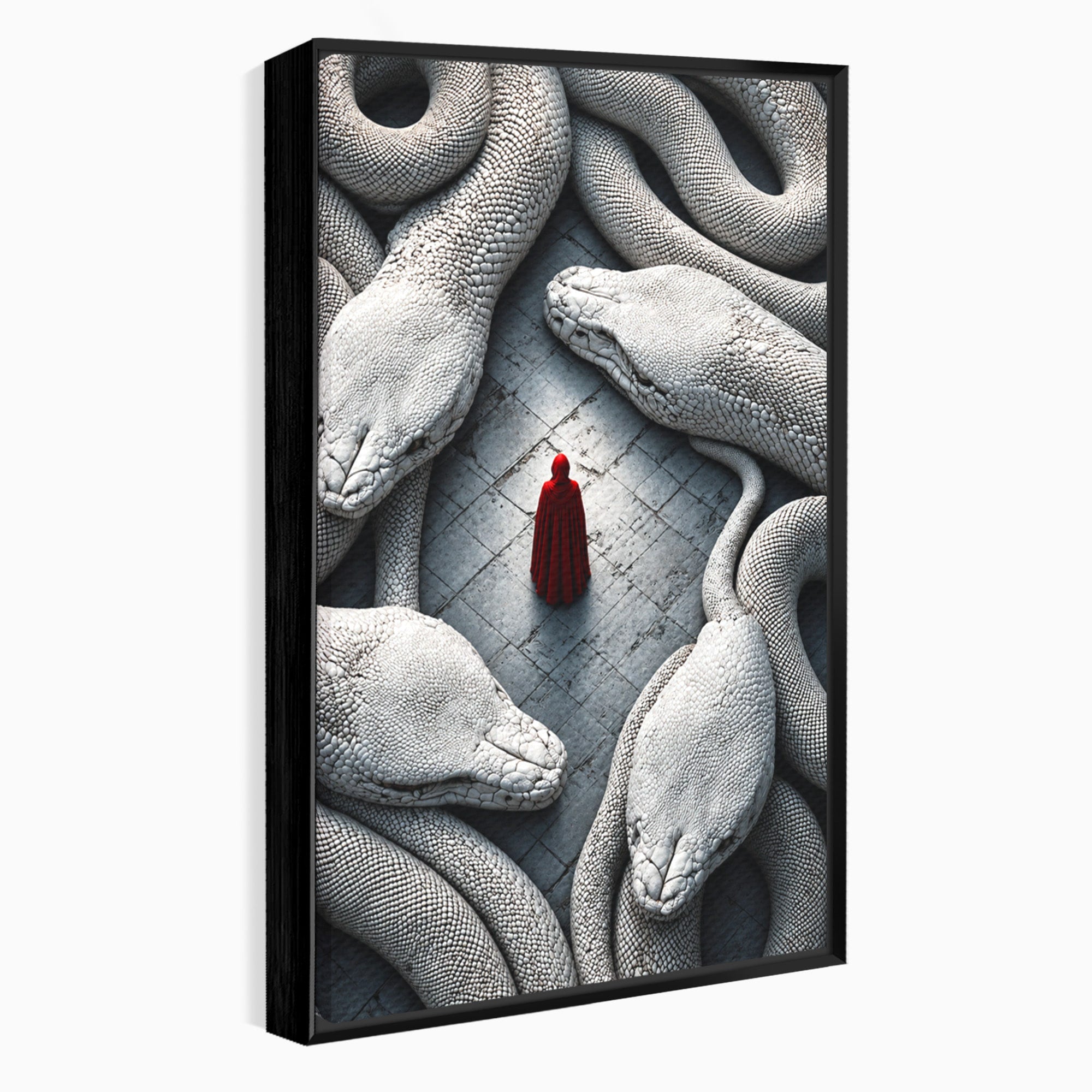 Tablou Canvas Premium LuxCanva® U1043, Misterul Serpilor Uriasi, Figura Umana, Fantazie, Serpi, Mister, Dormitor, Culori Vibrante