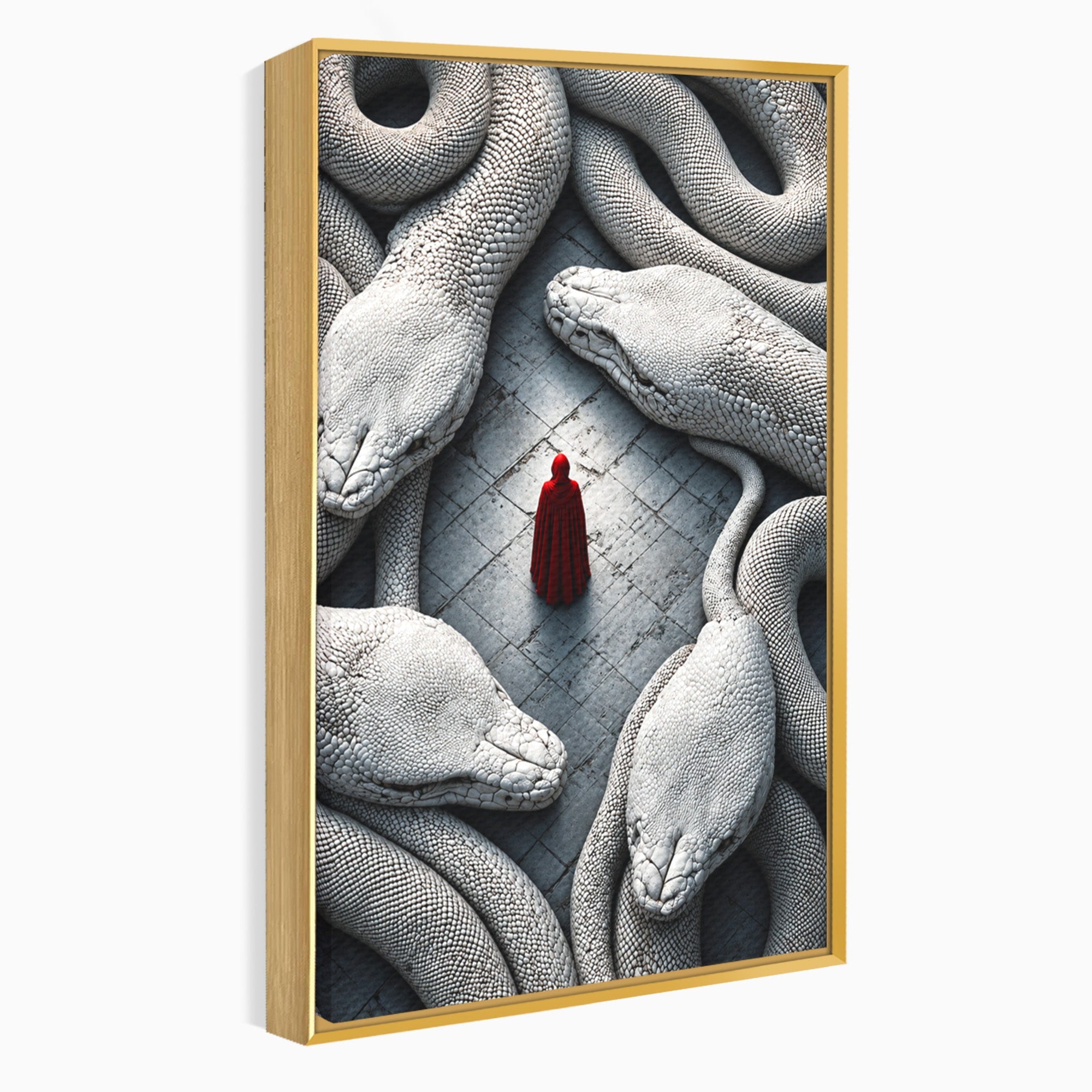 Tablou Canvas Premium LuxCanva® U1043, Misterul Serpilor Uriasi, Figura Umana, Fantazie, Serpi, Mister, Dormitor, Culori Vibrante