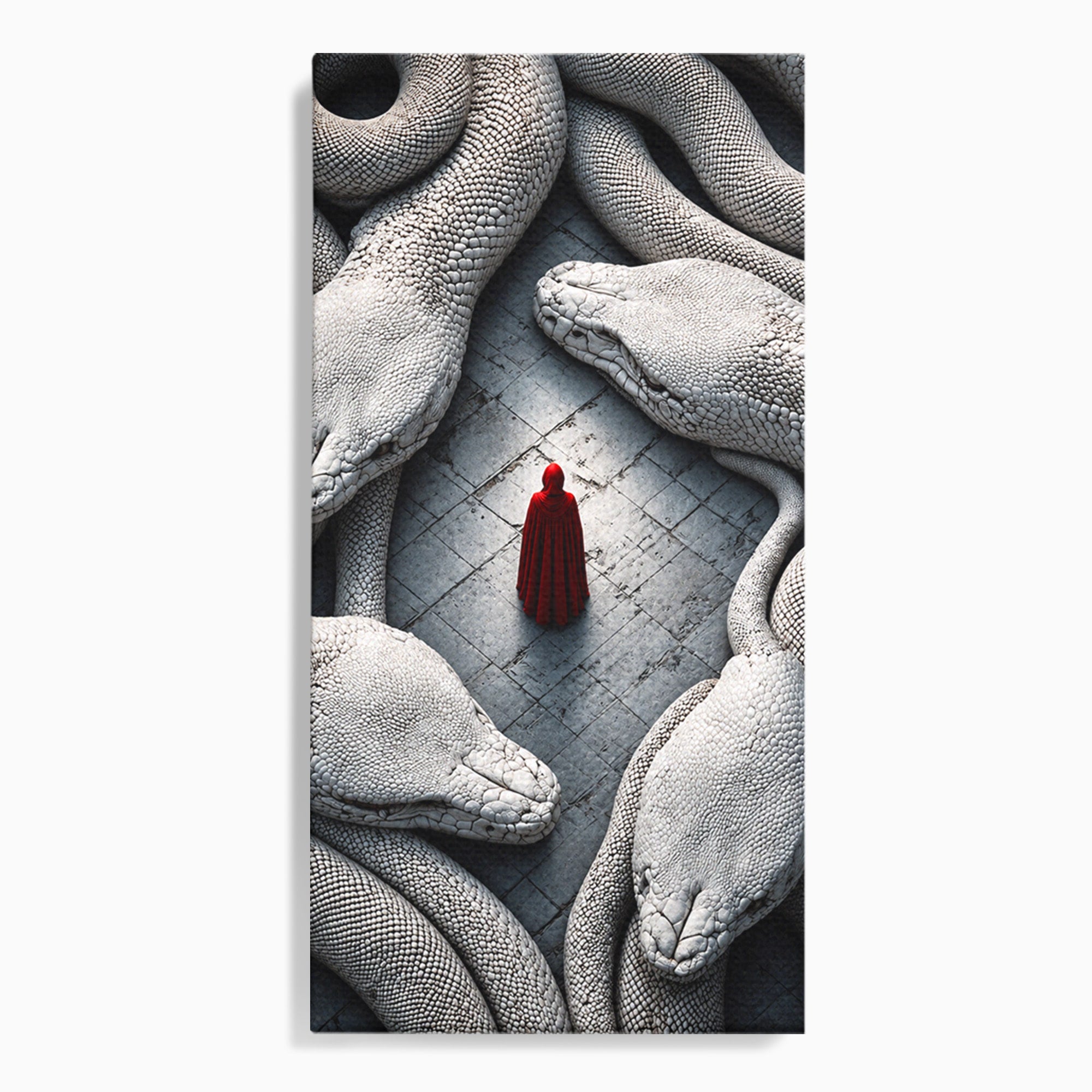 Tablou Canvas Premium LuxCanva® U1043, Misterul Serpilor Uriasi, Figura Umana, Fantazie, Serpi, Mister, Dormitor, Culori Vibrante