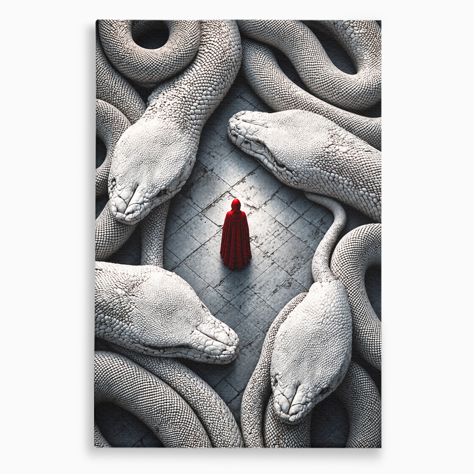 Tablou Canvas Premium LuxCanva® U1043, Misterul Serpilor Uriasi, Figura Umana, Fantazie, Serpi, Mister, Dormitor, Culori Vibrante