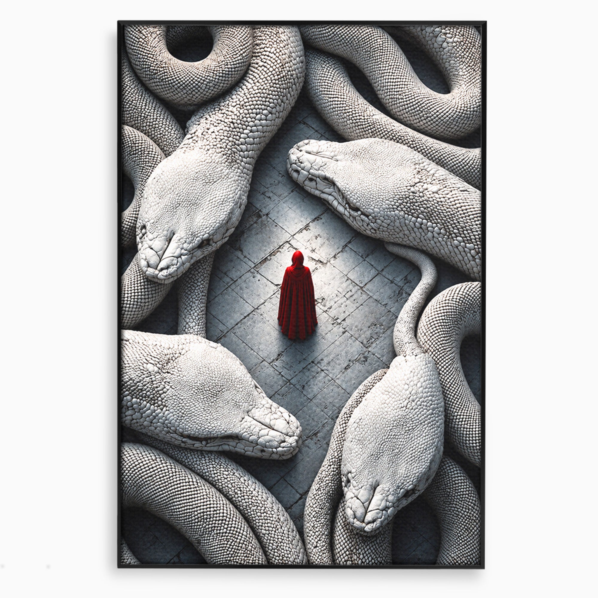 Tablou Canvas Premium LuxCanva® U1043, Misterul Serpilor Uriasi, Figura Umana, Fantazie, Serpi, Mister, Dormitor, Culori Vibrante