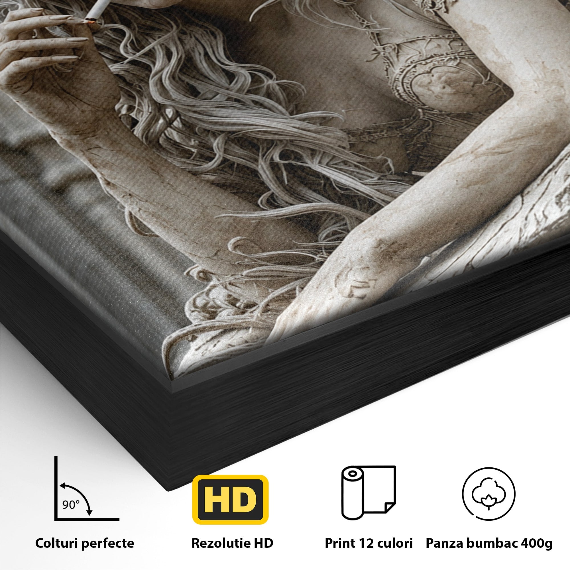 Tablou Canvas Premium LuxCanva® U1045, Ingerul Contemporan,  Statuie, Artistic, Contemporan, Mistic, Exterior, Inger, Dormitor, Culori Vibrante