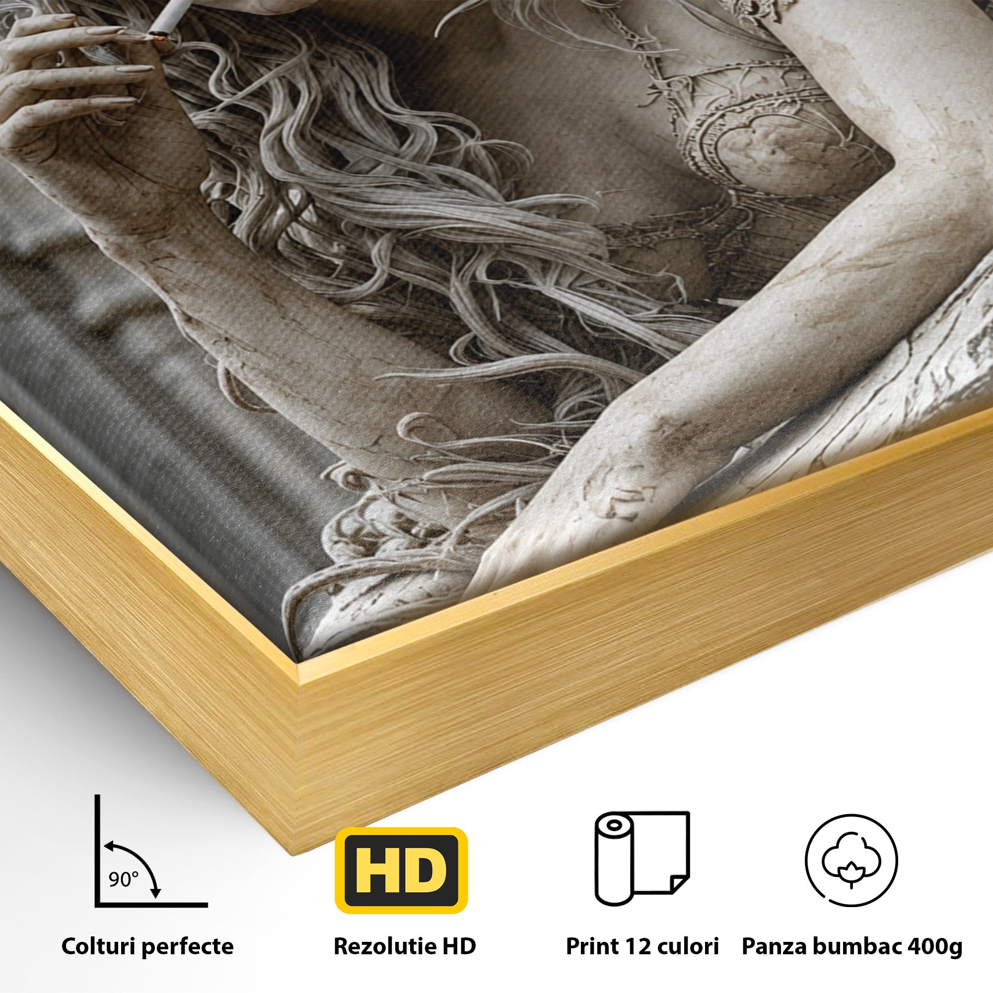 Tablou Canvas Premium LuxCanva® U1045, Ingerul Contemporan,  Statuie, Artistic, Contemporan, Mistic, Exterior, Inger, Dormitor, Culori Vibrante