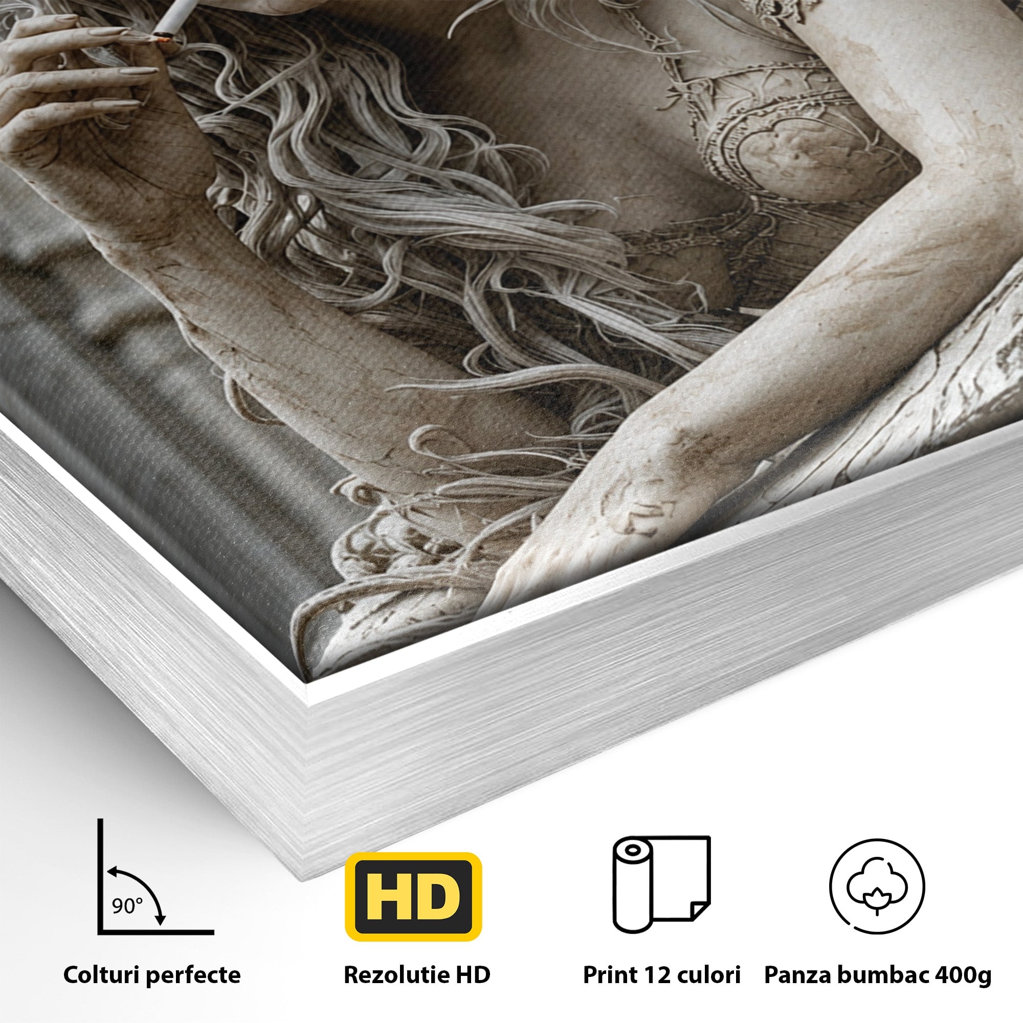 Tablou Canvas Premium LuxCanva® U1045, Ingerul Contemporan,  Statuie, Artistic, Contemporan, Mistic, Exterior, Inger, Dormitor, Culori Vibrante