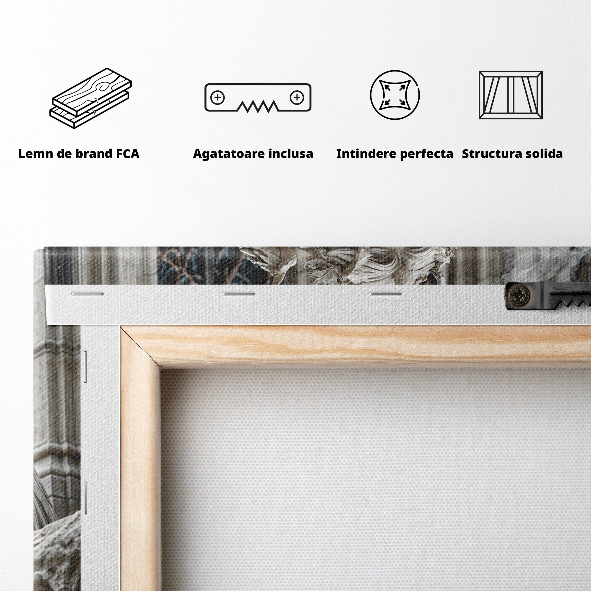 Tablou Canvas Premium LuxCanva® U1045, Ingerul Contemporan,  Statuie, Artistic, Contemporan, Mistic, Exterior, Inger, Dormitor, Culori Vibrante