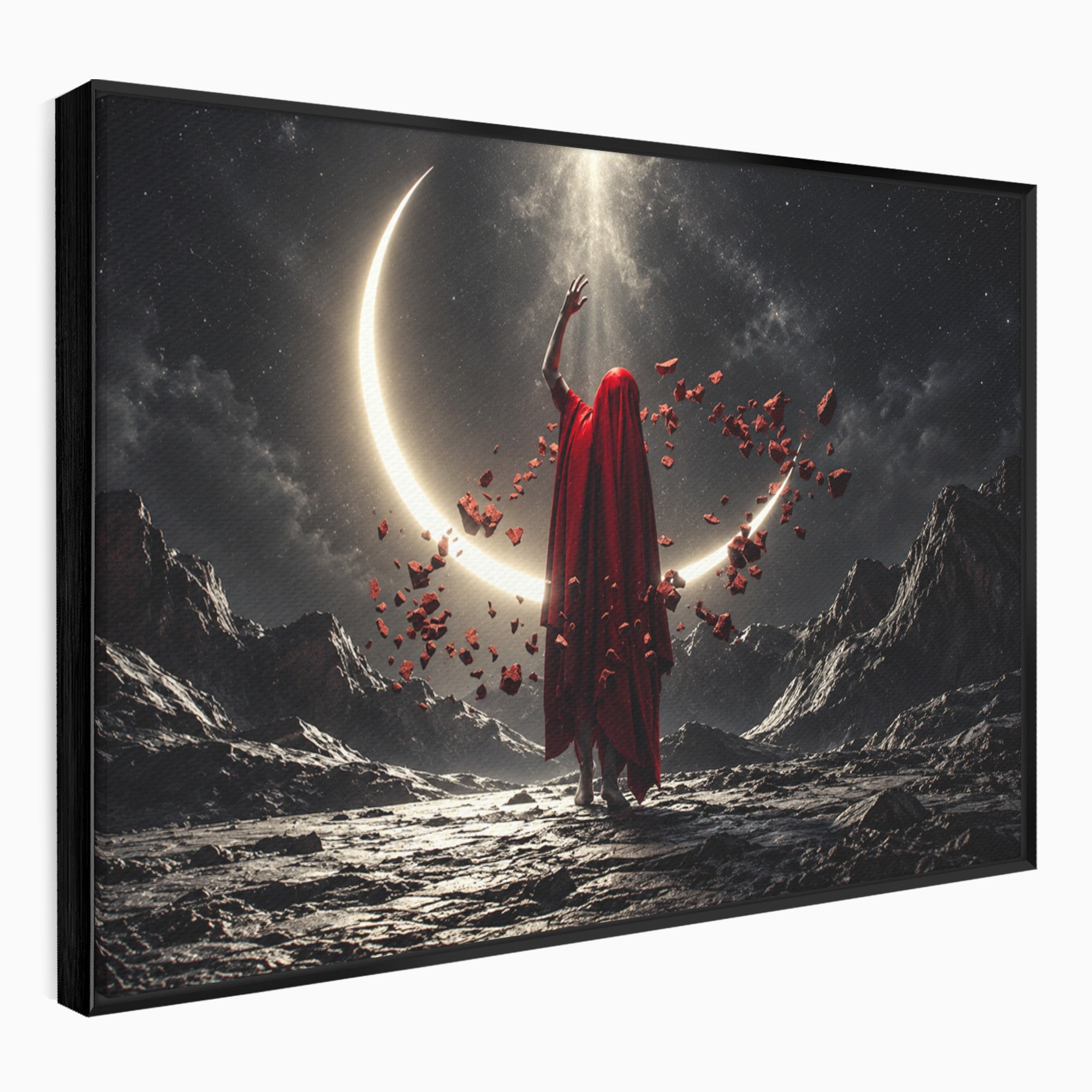 Tablou Canvas Premium LuxCanva® U1046, Misterul Lunii Rosii, Peisaj Nocturn, Fantezie, Luna, Mister, Living, Dormitor, Culori Vibrante
