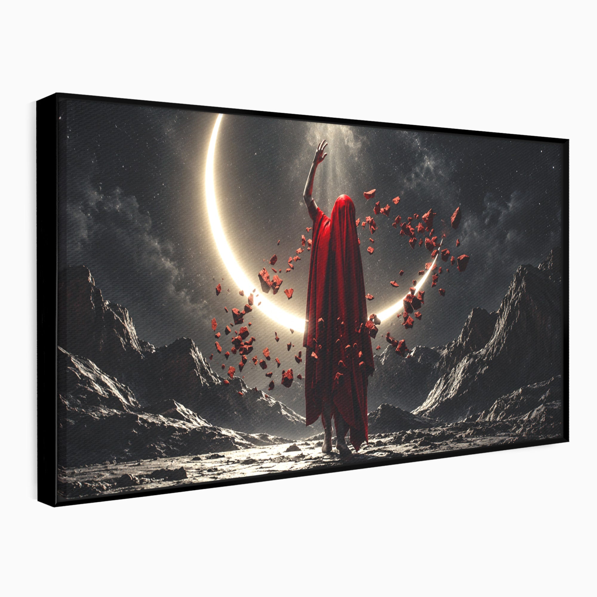 Tablou Canvas Premium LuxCanva® U1046, Misterul Lunii Rosii, Peisaj Nocturn, Fantezie, Luna, Mister, Living, Dormitor, Culori Vibrante