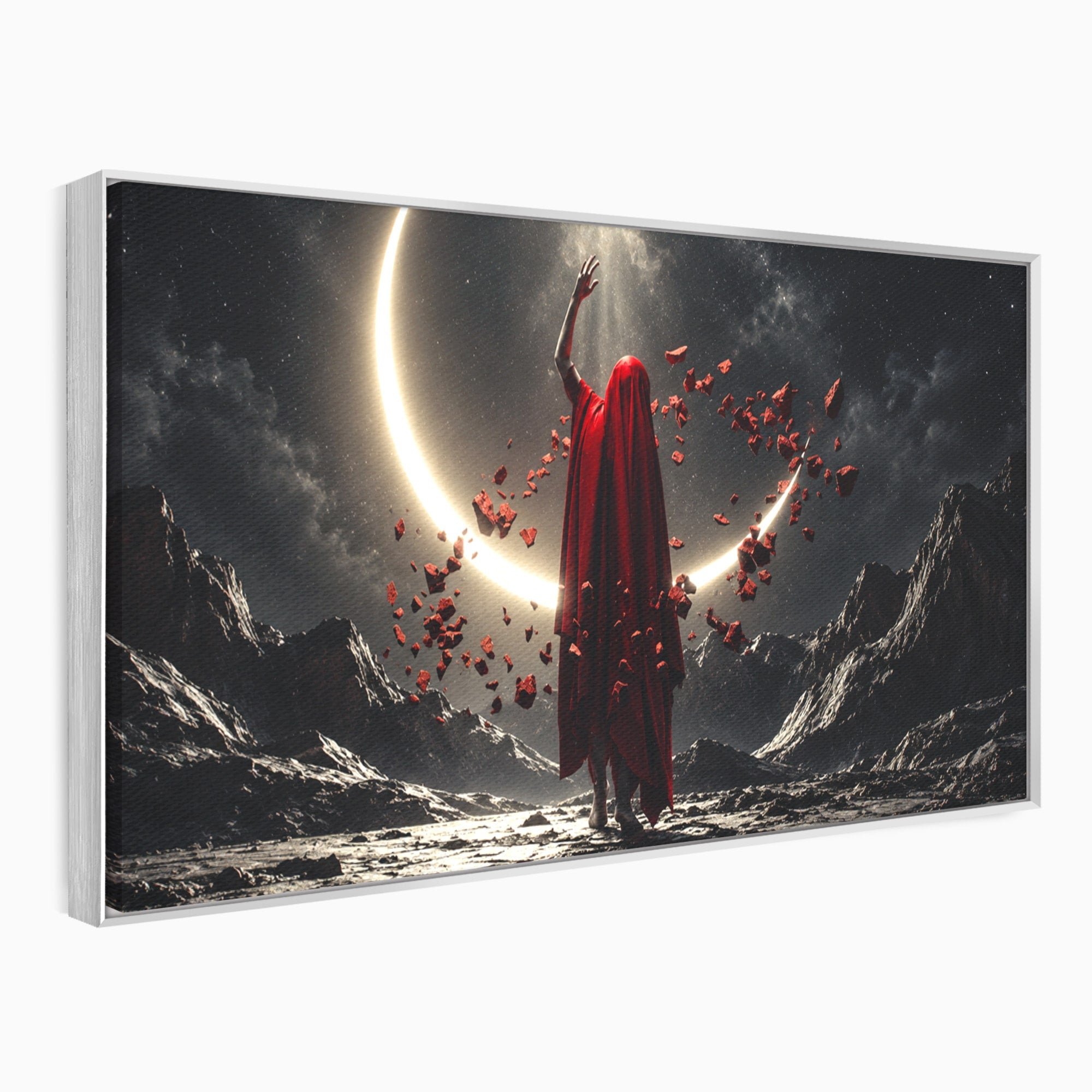 Tablou Canvas Premium LuxCanva® U1046, Misterul Lunii Rosii, Peisaj Nocturn, Fantezie, Luna, Mister, Living, Dormitor, Culori Vibrante