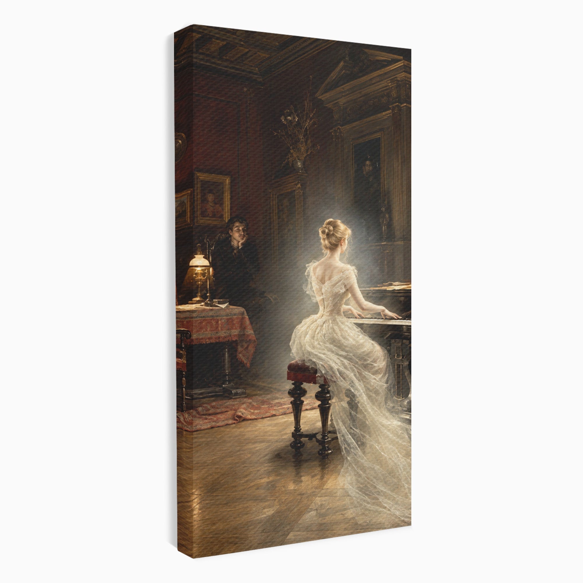 Tablou Canvas Premium LuxCanva® U1048, Pianista Eleganta, Pian, Clasic, Living, Romantic, Eleganta, Culori Vibrante