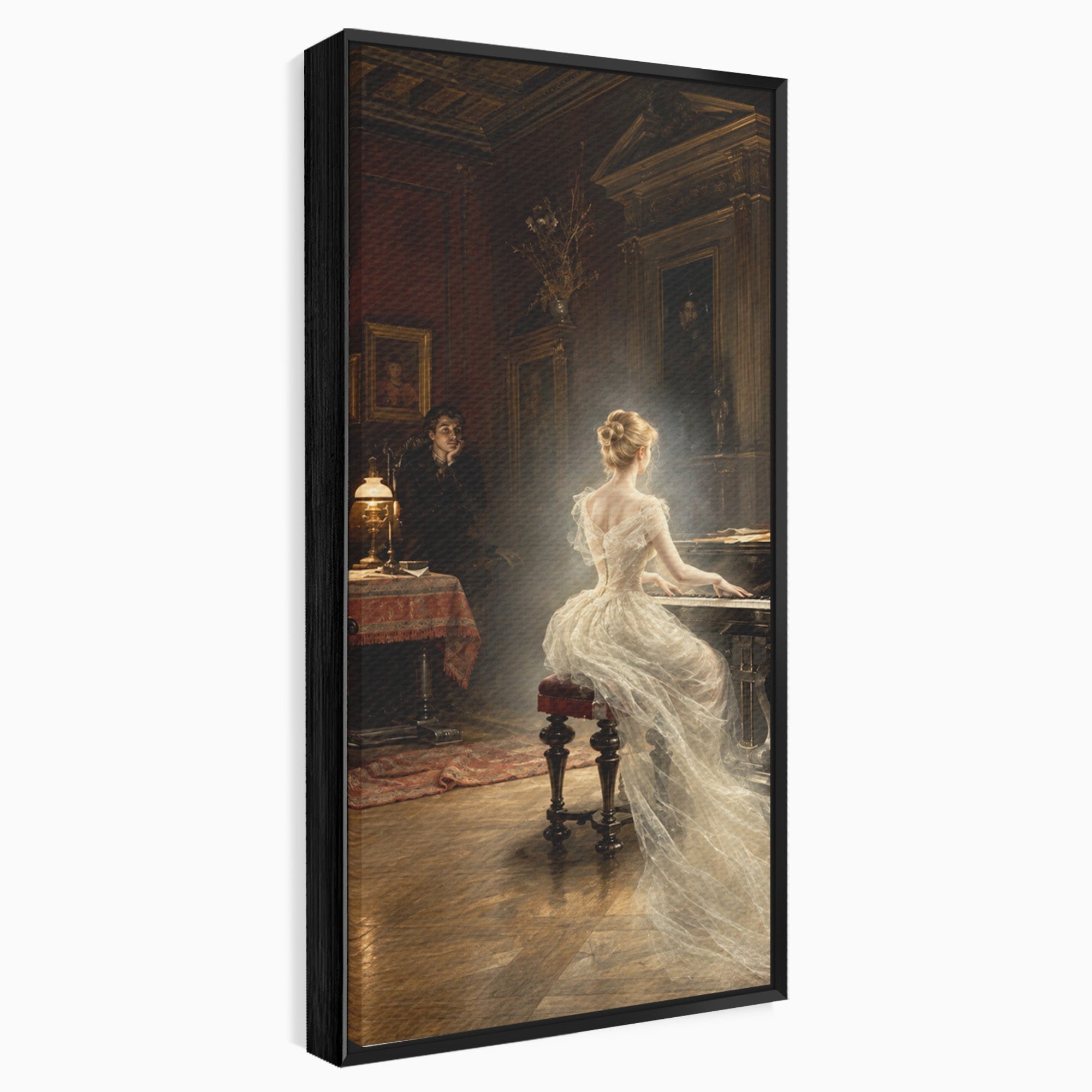 Tablou Canvas Premium LuxCanva® U1048, Pianista Eleganta, Pian, Clasic, Living, Romantic, Eleganta, Culori Vibrante
