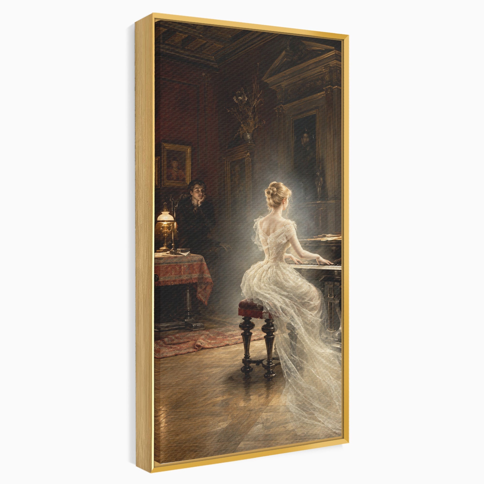 Tablou Canvas Premium LuxCanva® U1048, Pianista Eleganta, Pian, Clasic, Living, Romantic, Eleganta, Culori Vibrante