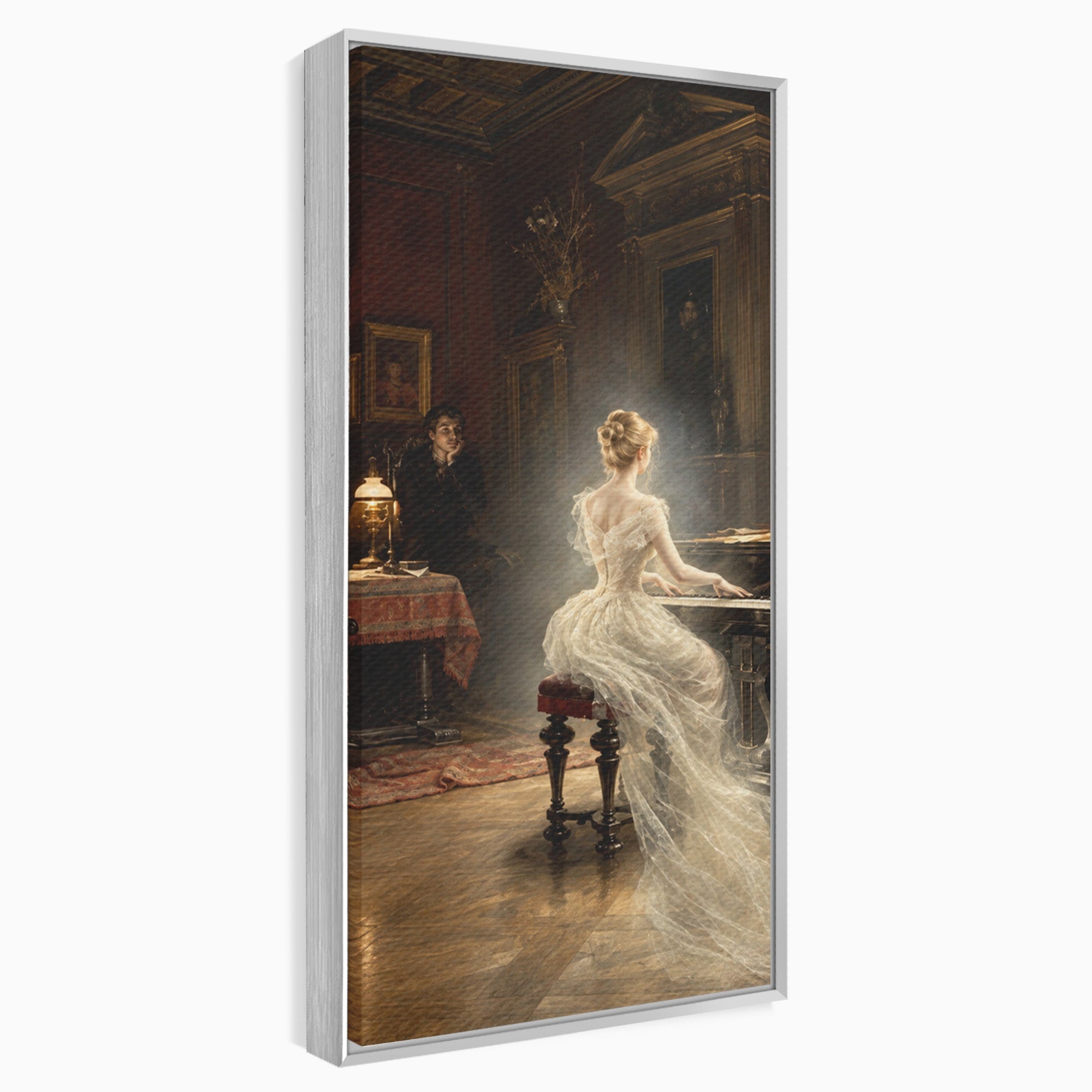Tablou Canvas Premium LuxCanva® U1048, Pianista Eleganta, Pian, Clasic, Living, Romantic, Eleganta, Culori Vibrante