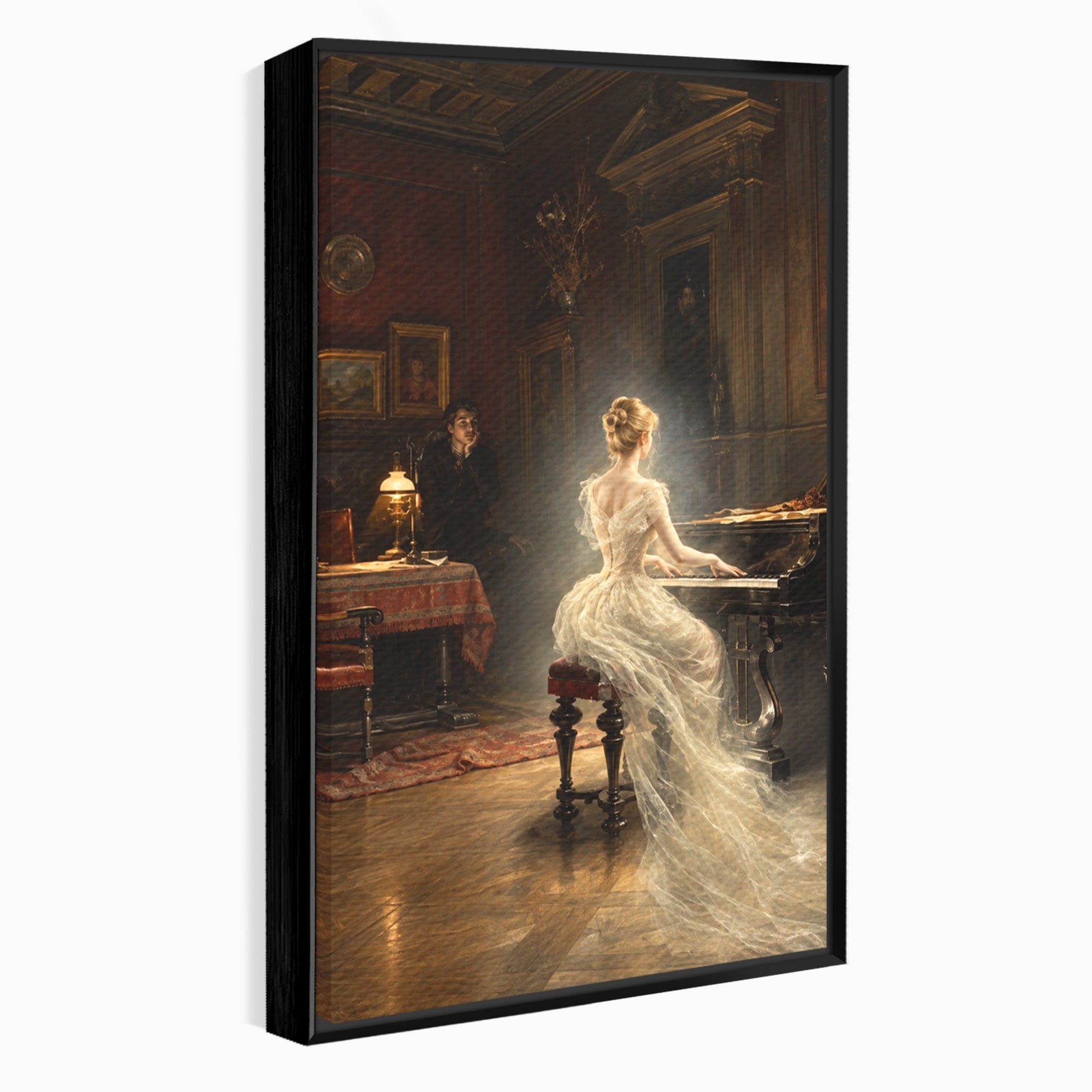 Tablou Canvas Premium LuxCanva® U1048, Pianista Eleganta, Pian, Clasic, Living, Romantic, Eleganta, Culori Vibrante