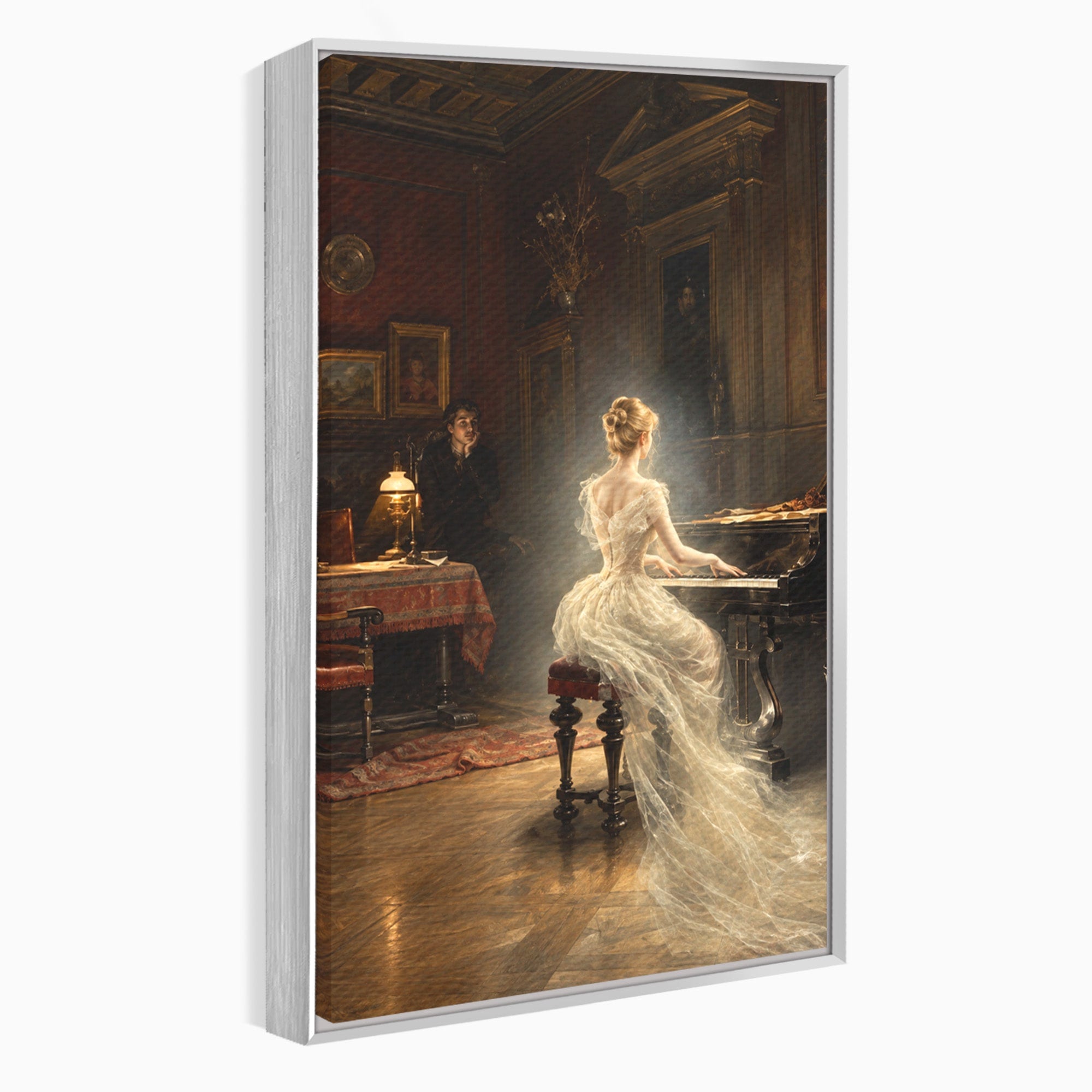 Tablou Canvas Premium LuxCanva® U1048, Pianista Eleganta, Pian, Clasic, Living, Romantic, Eleganta, Culori Vibrante