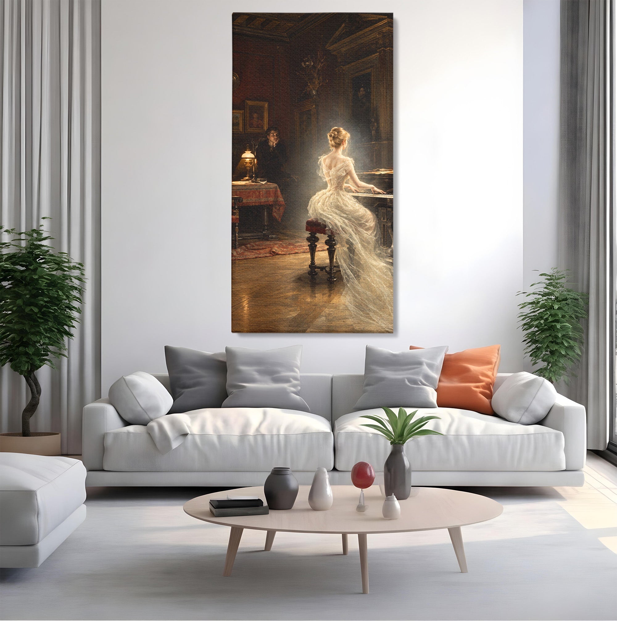 Tablou Canvas Premium LuxCanva® U1048, Pianista Eleganta, Pian, Clasic, Living, Romantic, Eleganta, Culori Vibrante