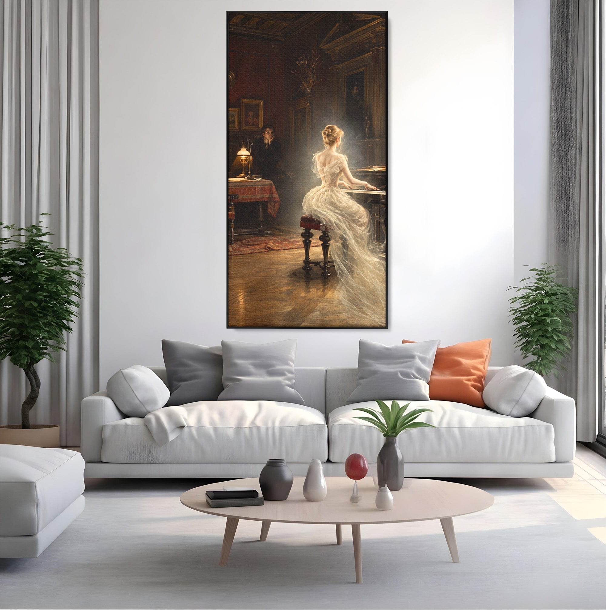 Tablou Canvas Premium LuxCanva® U1048, Pianista Eleganta, Pian, Clasic, Living, Romantic, Eleganta, Culori Vibrante