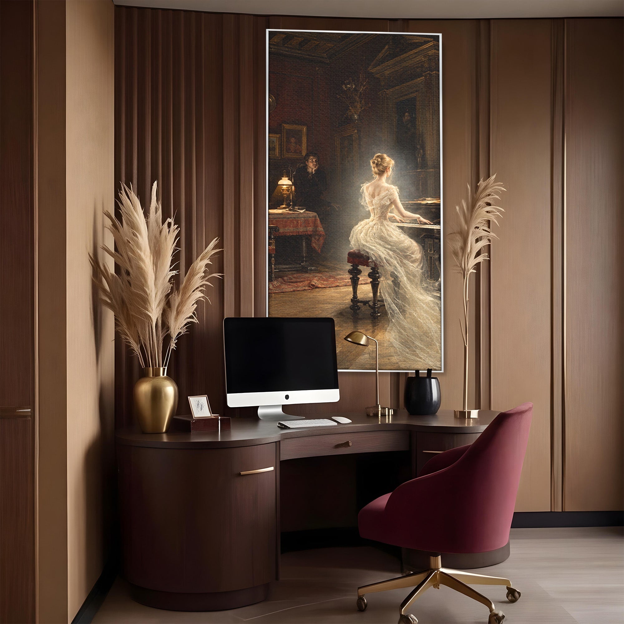 Tablou Canvas Premium LuxCanva® U1048, Pianista Eleganta, Pian, Clasic, Living, Romantic, Eleganta, Culori Vibrante