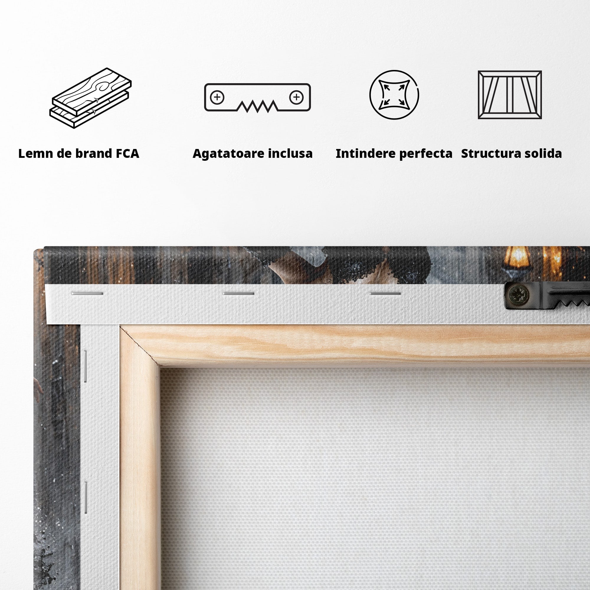 Tablou Canvas Premium LuxCanva® U1049, Balet Nocturn Pe Strazile Ude, Dansatoare, Ploaie, Romantic, Dramatic, Strada, Noapte, Living, Culori Vibrante
