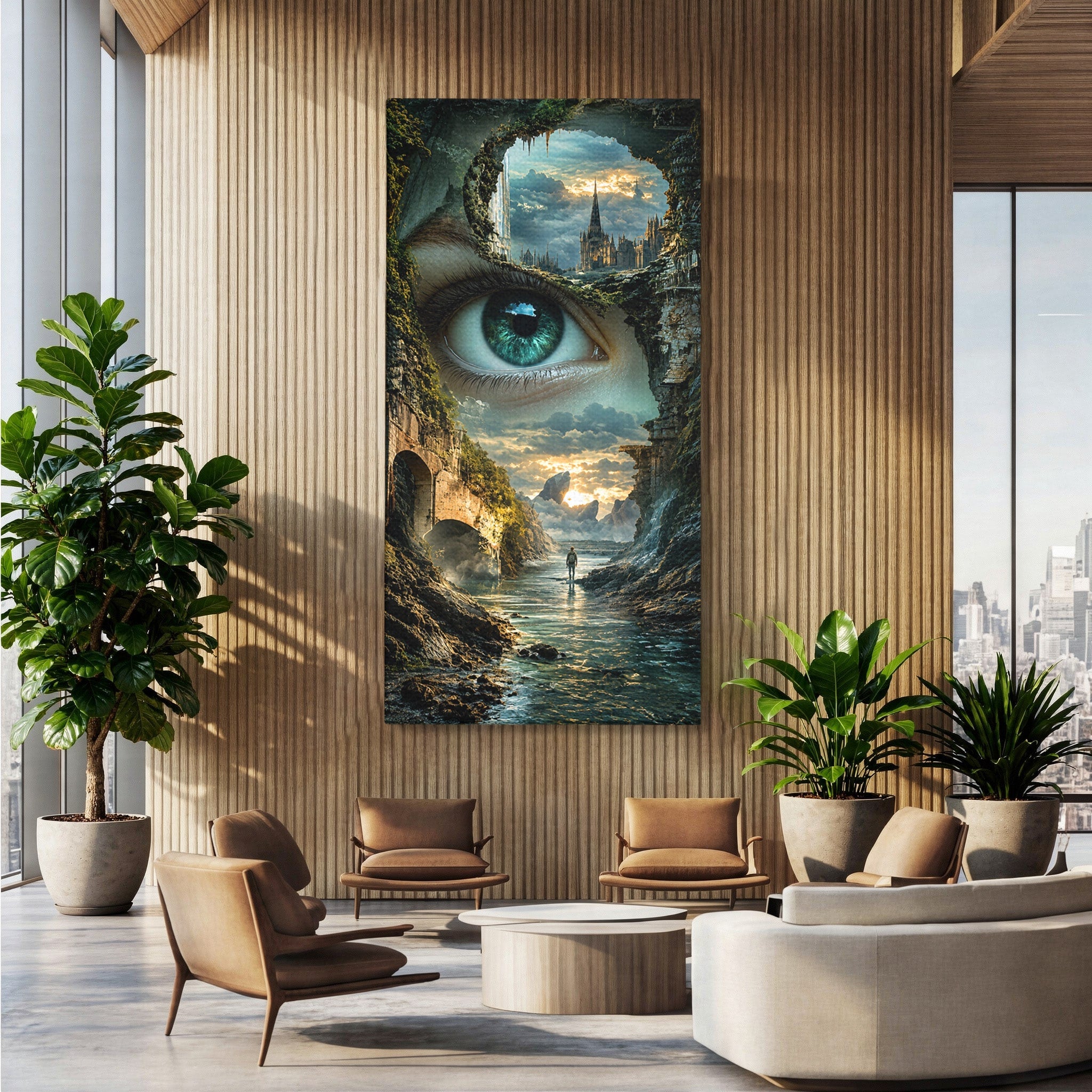 Tablou Canvas Premium LuxCanva® U1050, Privirea Magica, Peisaj, Fantezie, Mister, Privire, Living, Culori Vibrante